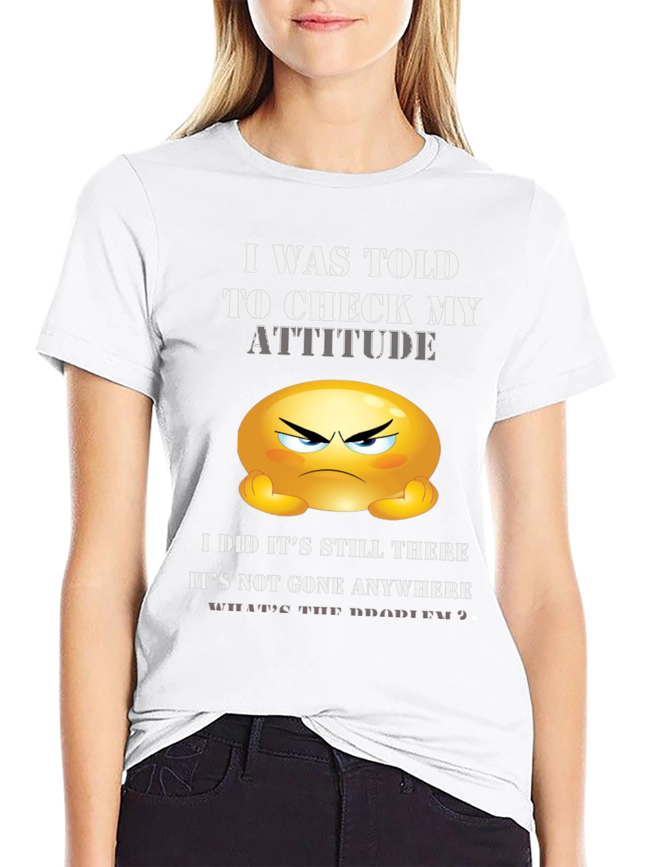 Funny Attitude Check Graphic T-Shirt