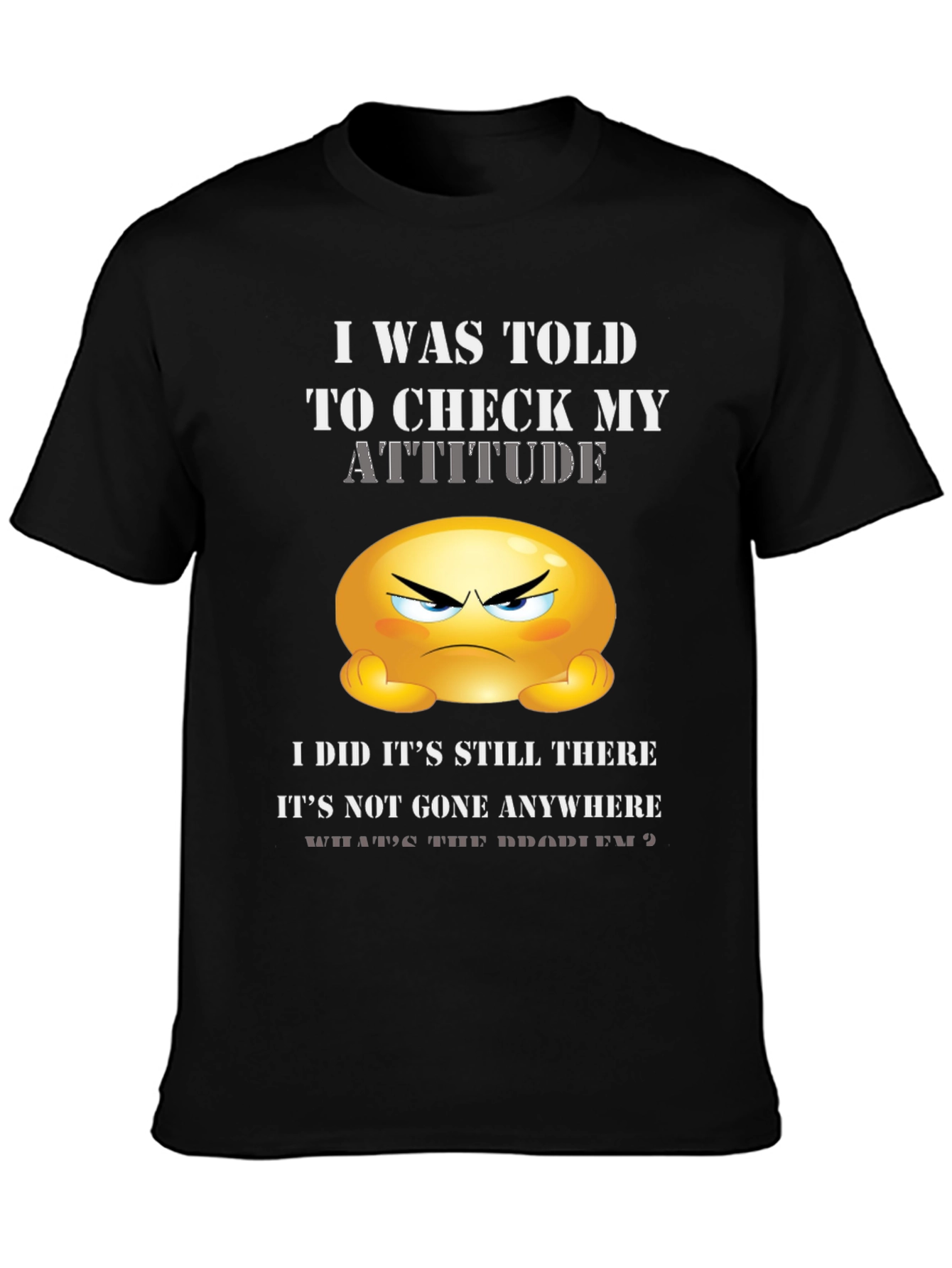 Funny Attitude Check Graphic T-Shirt