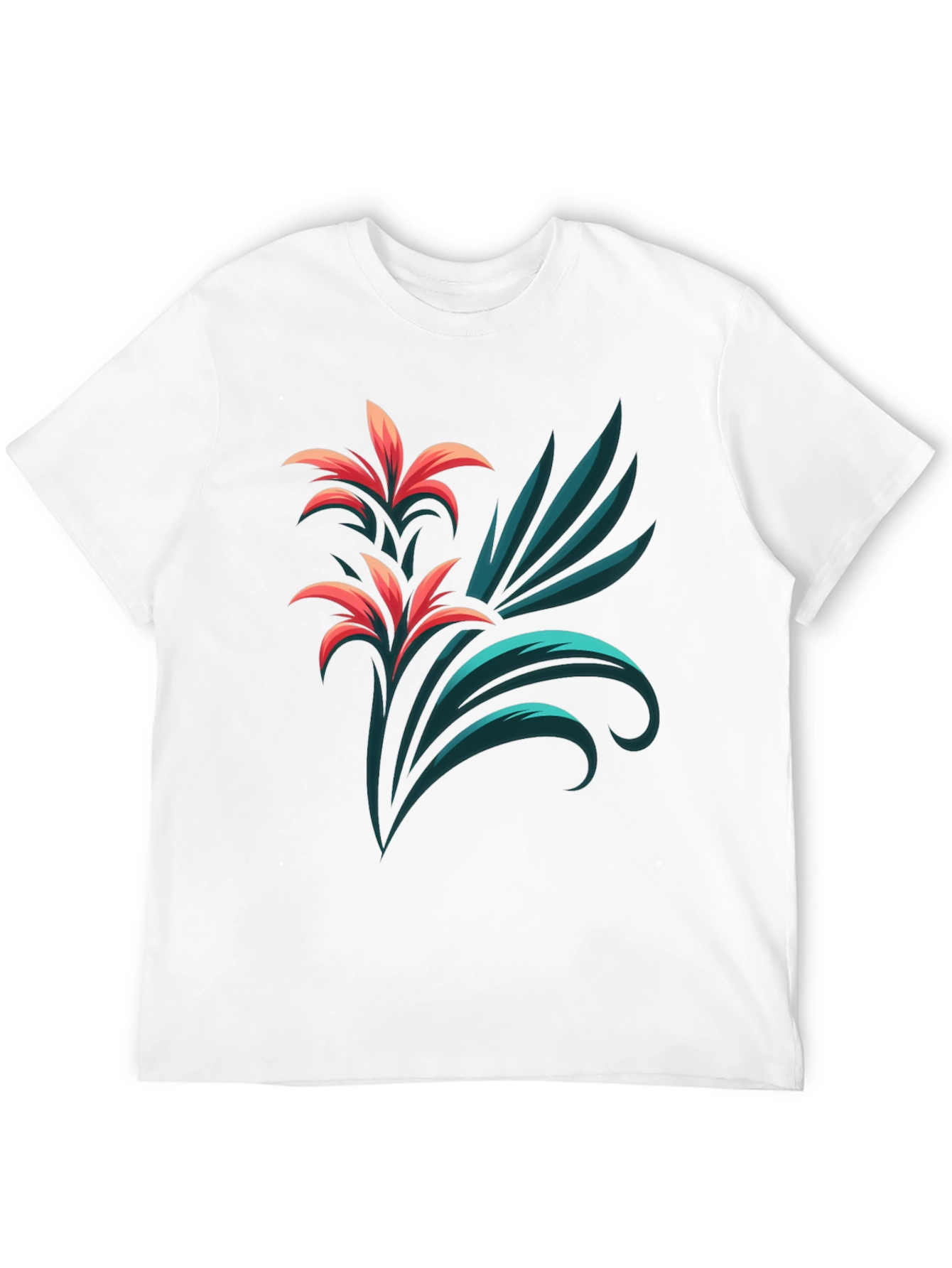 Stylish Black T-Shirt with Floral Graphic Print