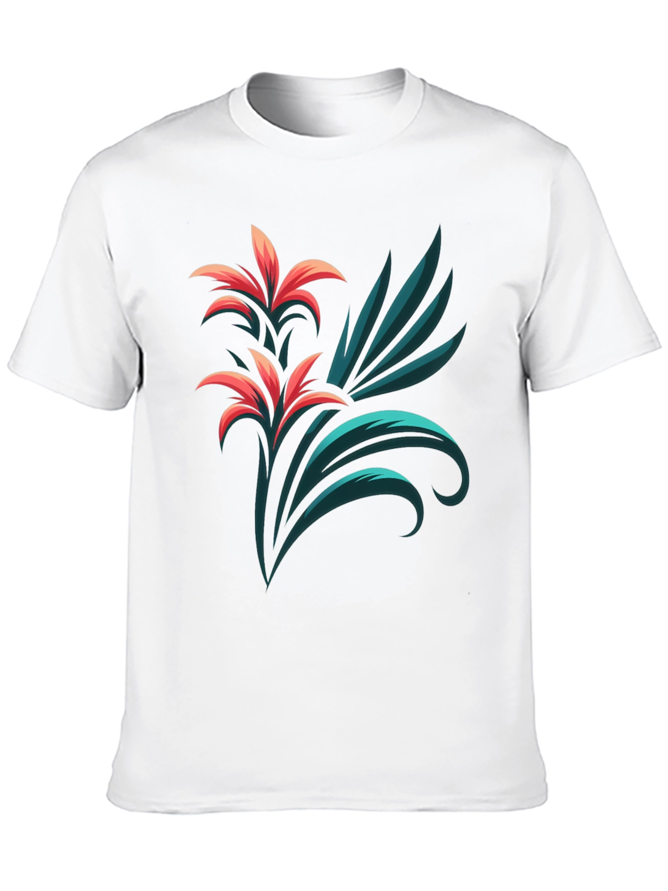Stylish Black T-Shirt with Floral Graphic Print