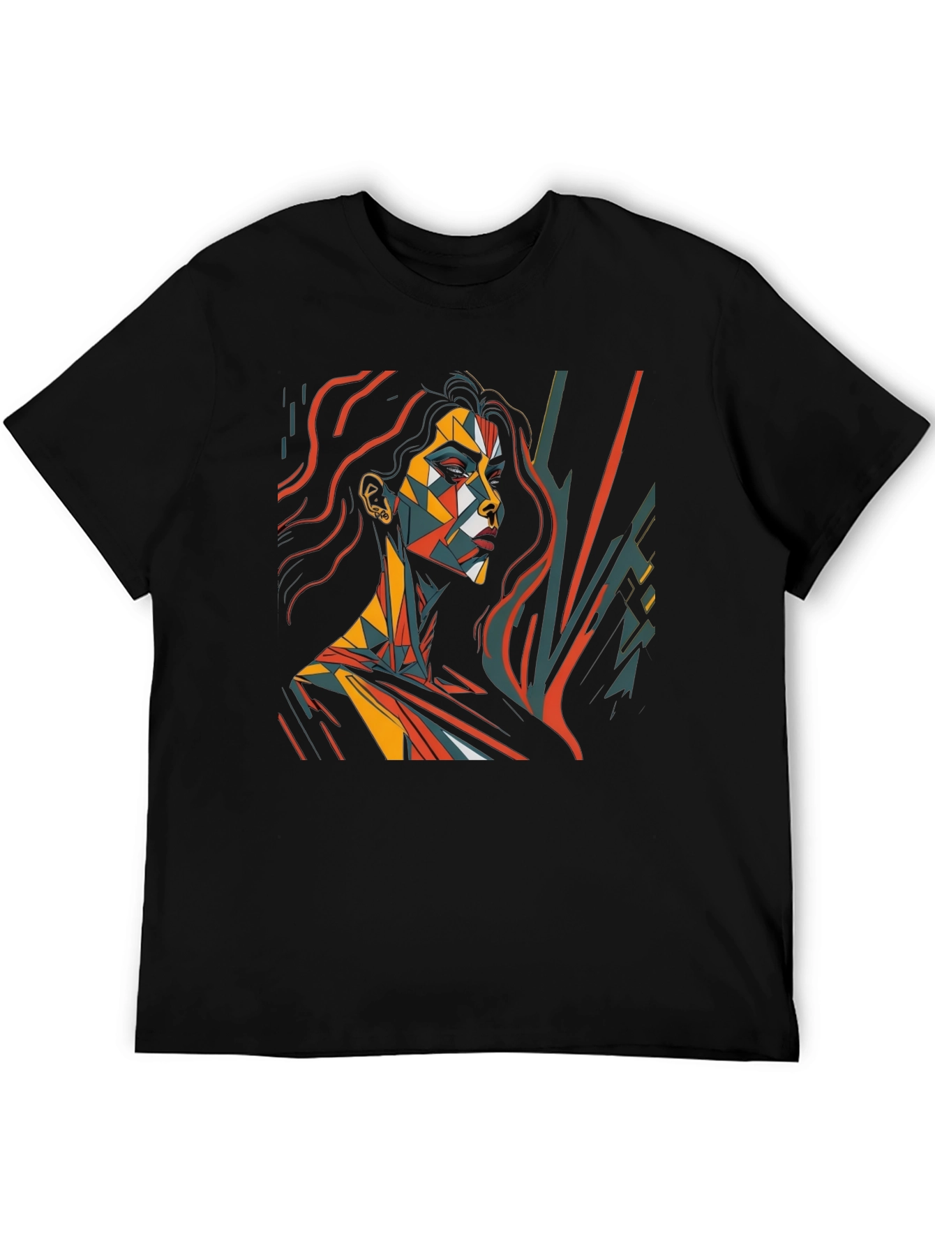 Geometric Art Womens Graphic Tee - Black