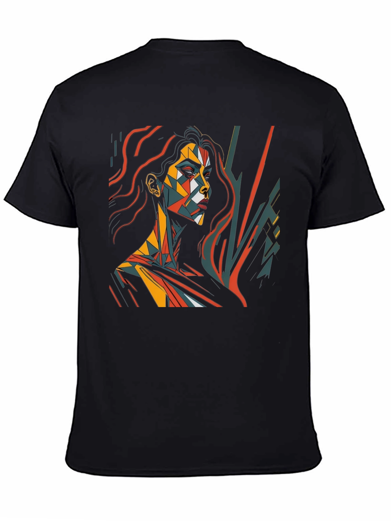 Geometric Art Womens Graphic Tee - Black