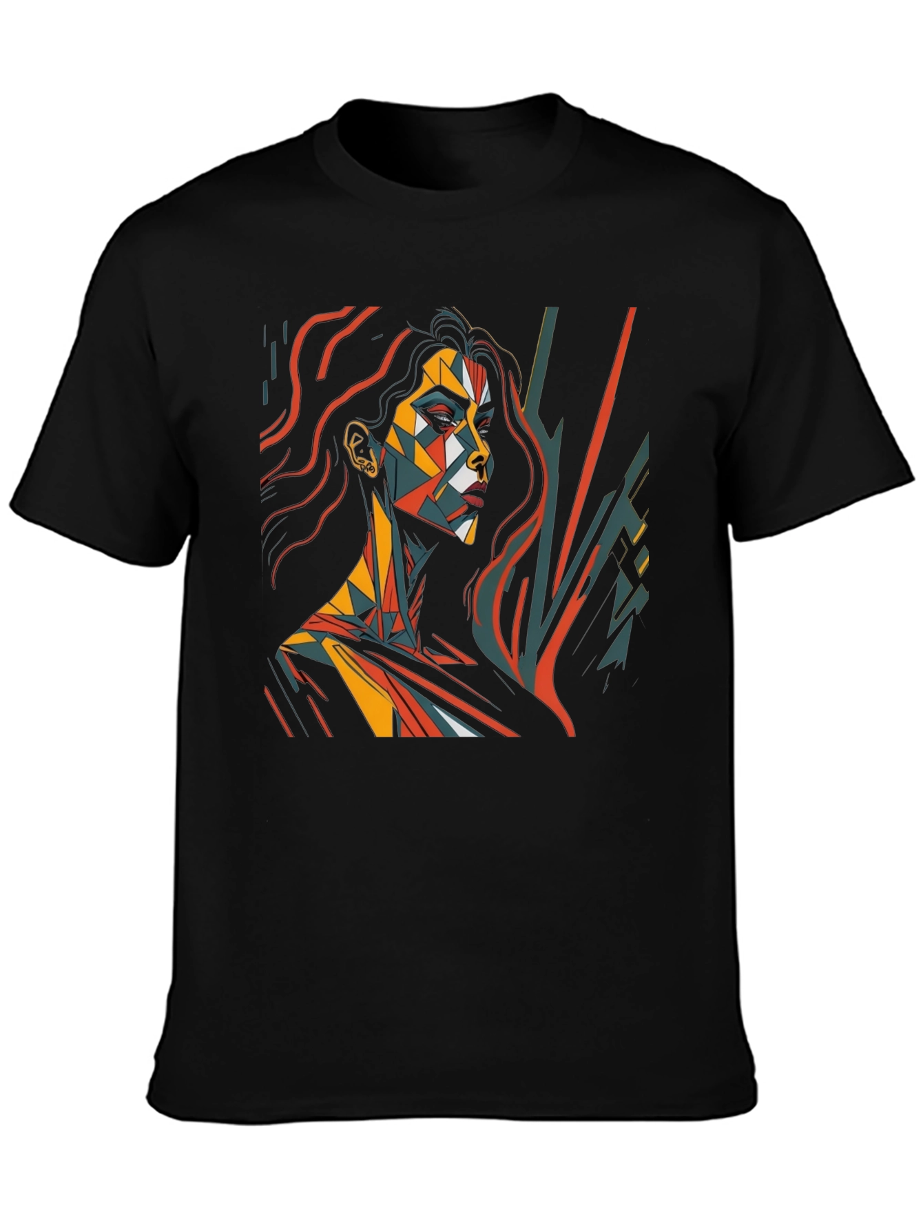 Geometric Art Womens Graphic Tee - Black