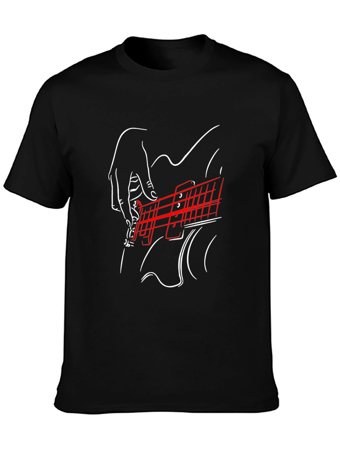 Guitar Graphic Print Black Tee