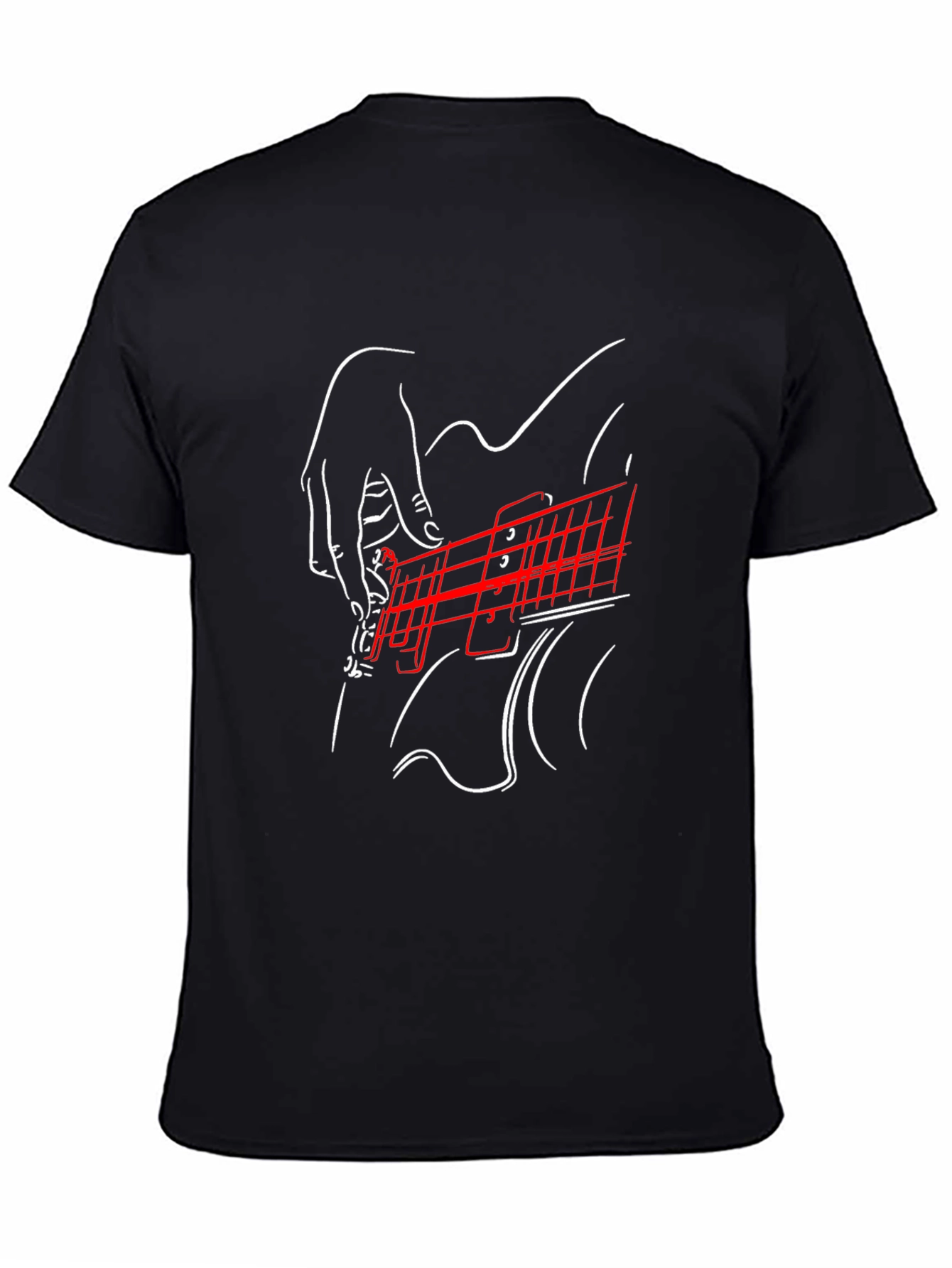 Guitar Graphic Print Black Tee