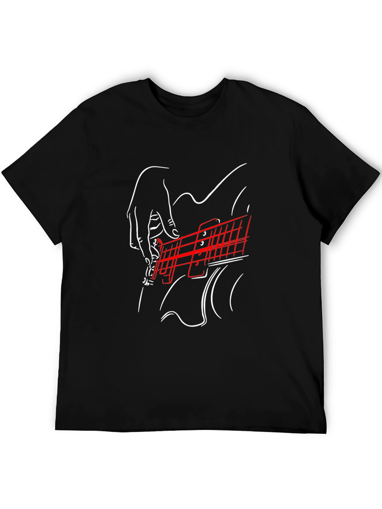 Guitar Graphic Print Black Tee