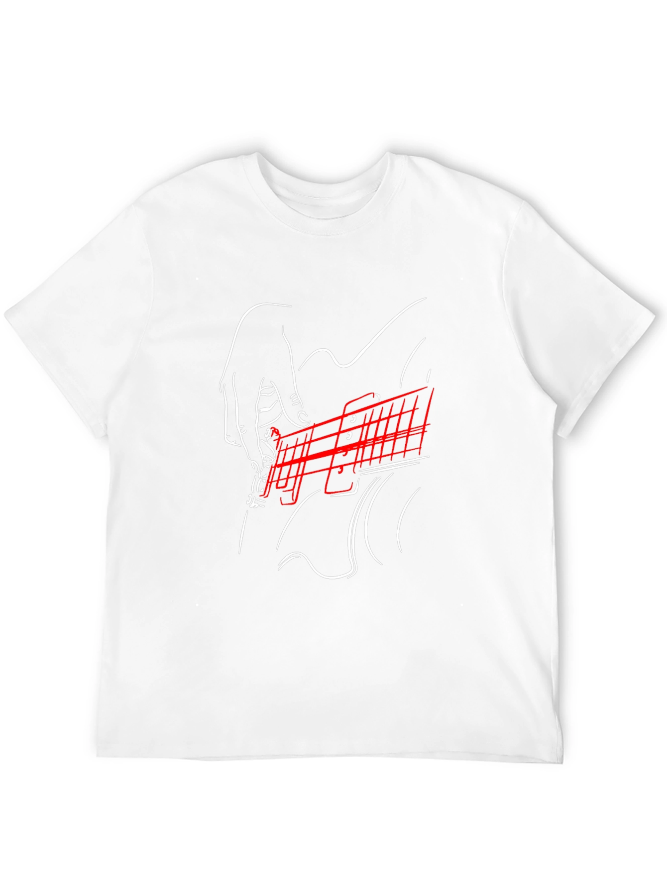 Guitar Graphic Print Black Tee