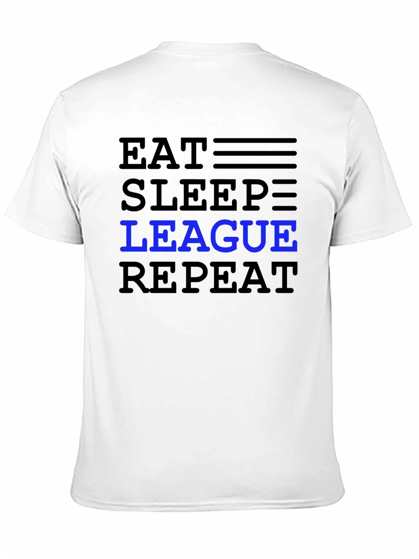 Eat Sleep League Repeat Black T-Shirt