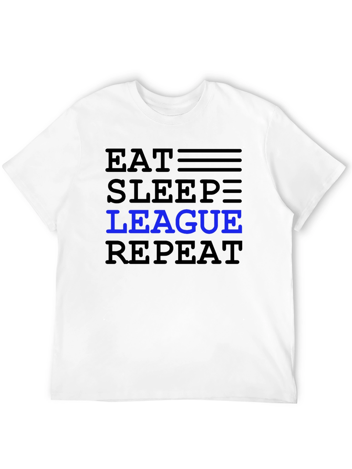 Eat Sleep League Repeat Black T-Shirt