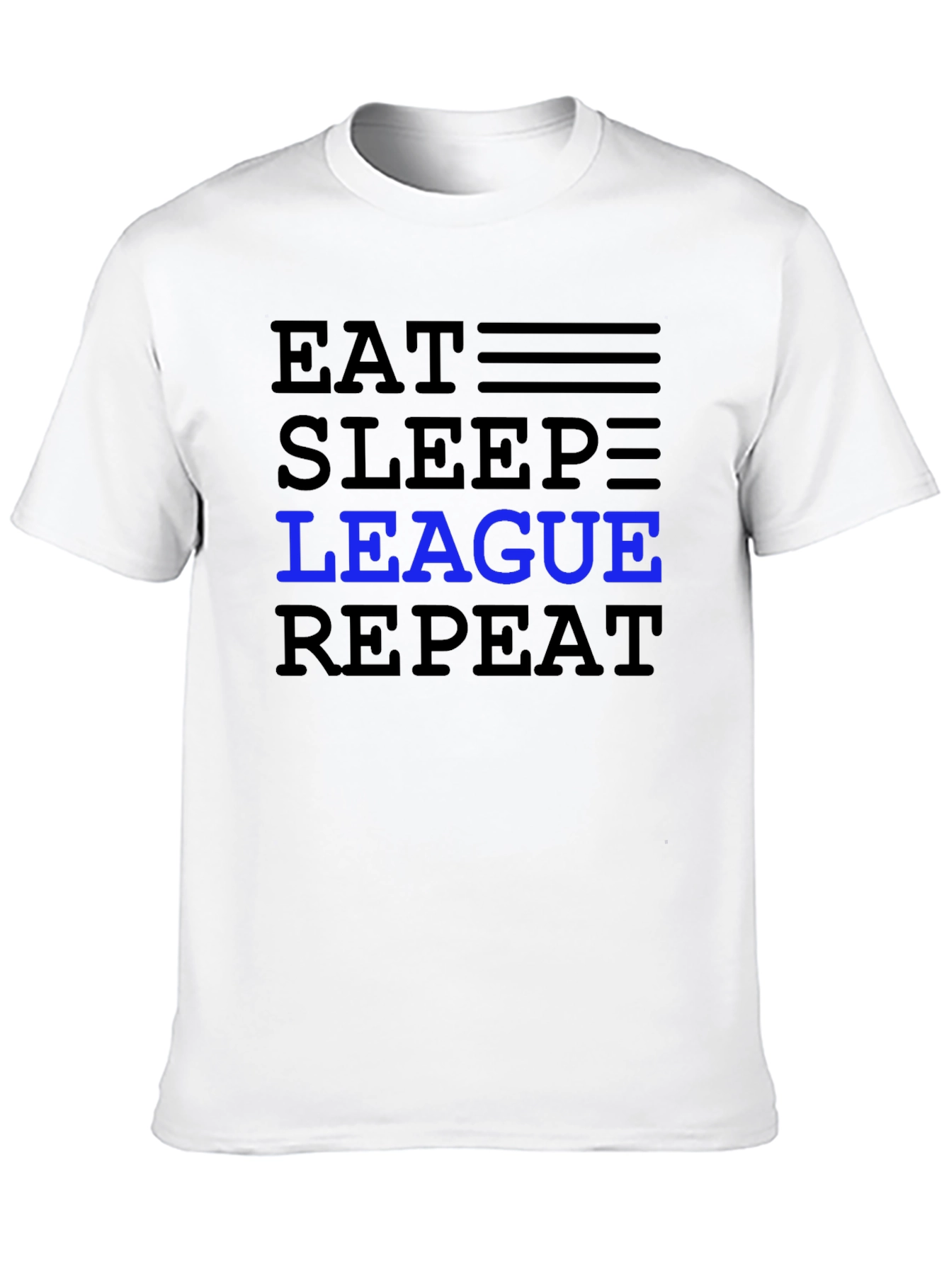 Eat Sleep League Repeat Black T-Shirt