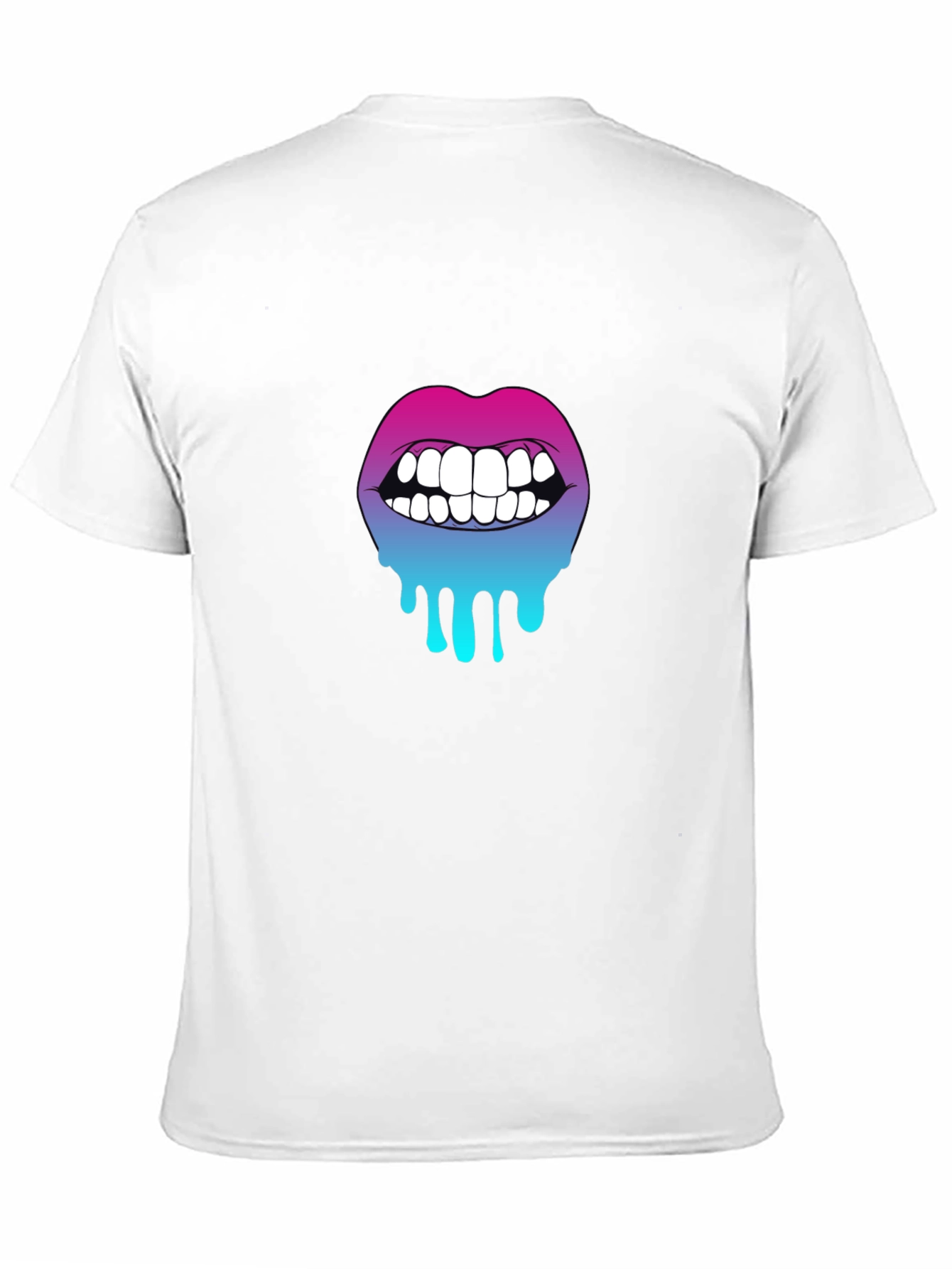 Gradient Dripping Lips Graphic Tee - Trendy & Unique
