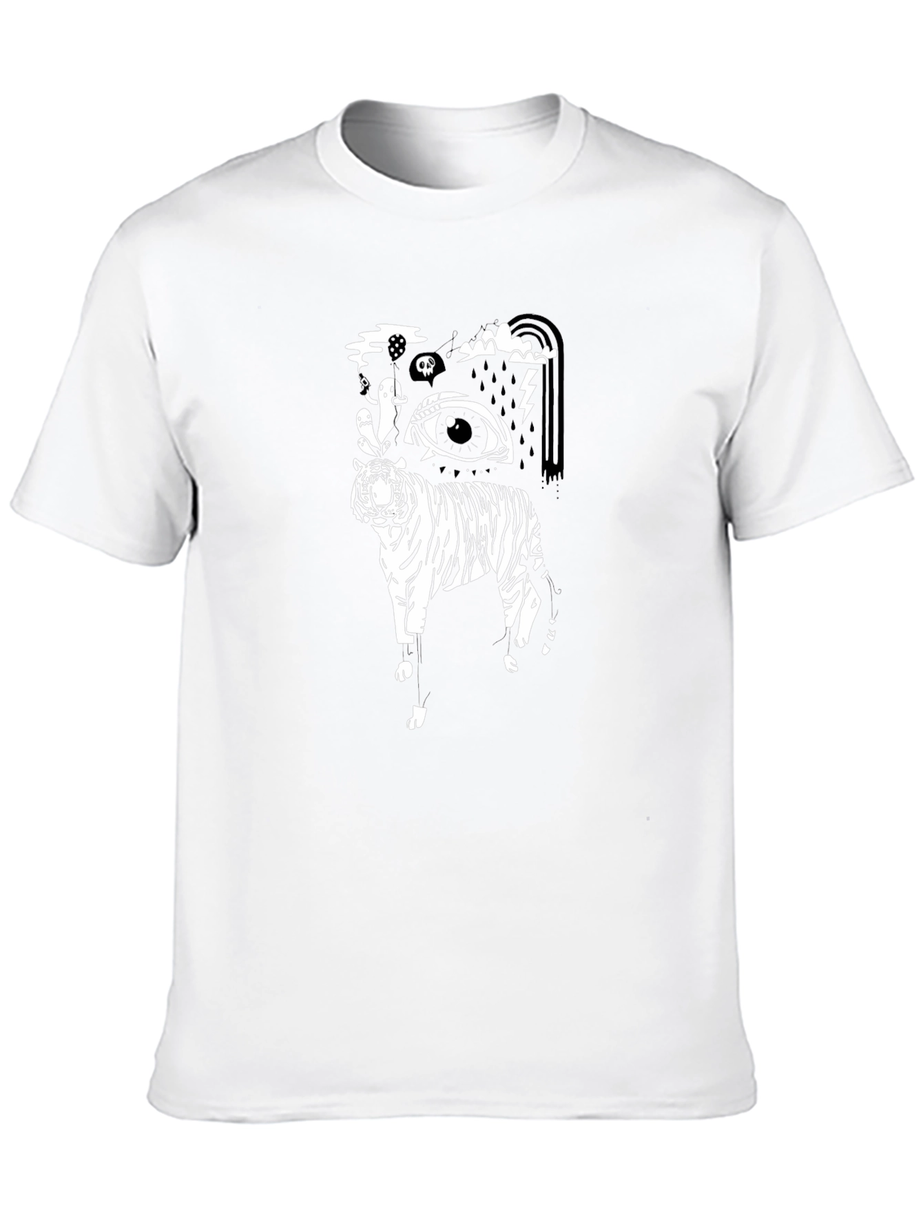 Black T-Shirt with Tiger Eye Graphic