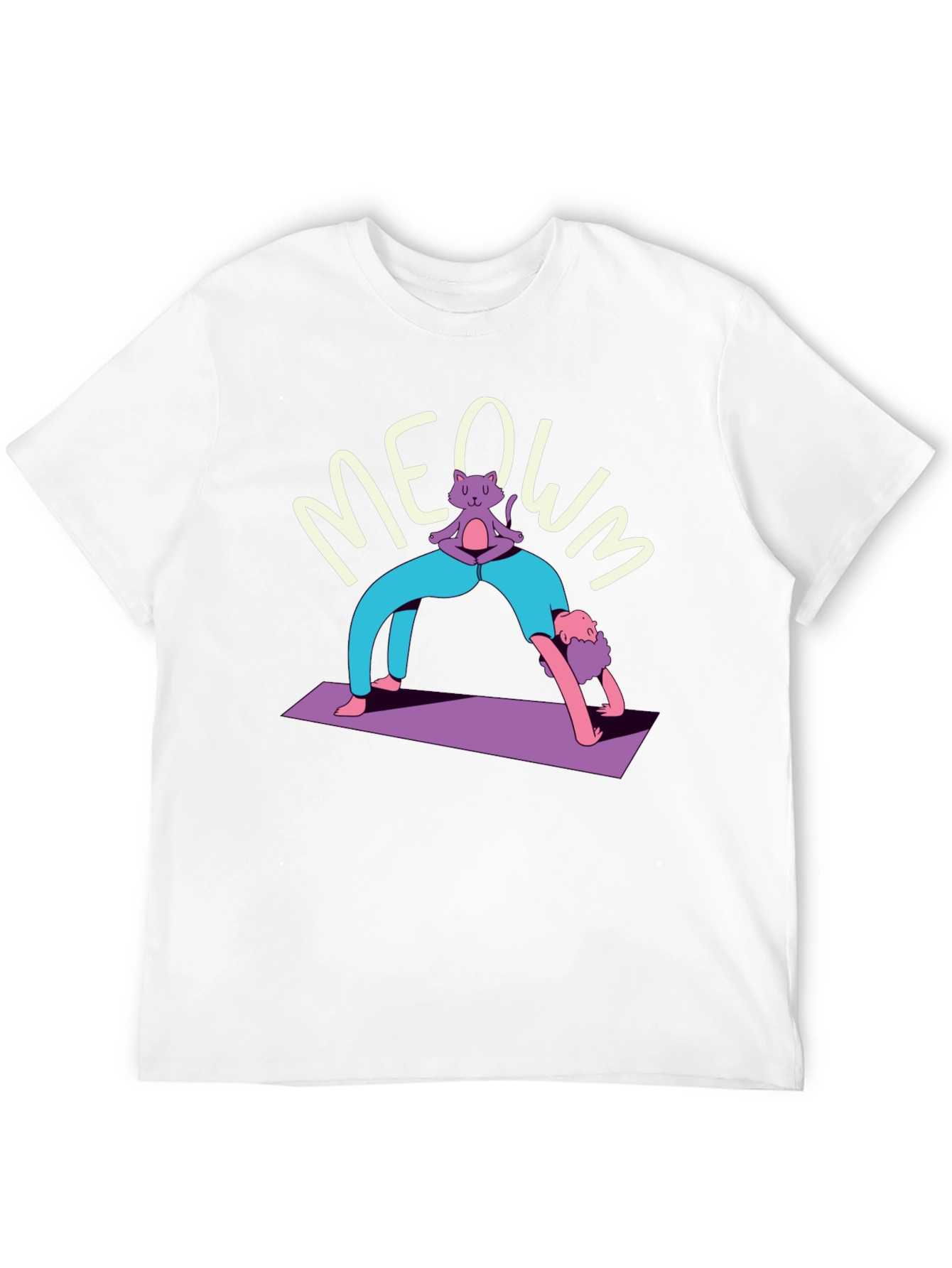Yoga Cat MEOWM T-Shirt - Funny Workout Tee