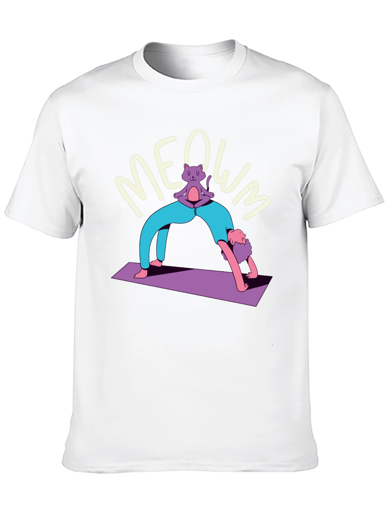 Yoga Cat MEOWM T-Shirt - Funny Workout Tee