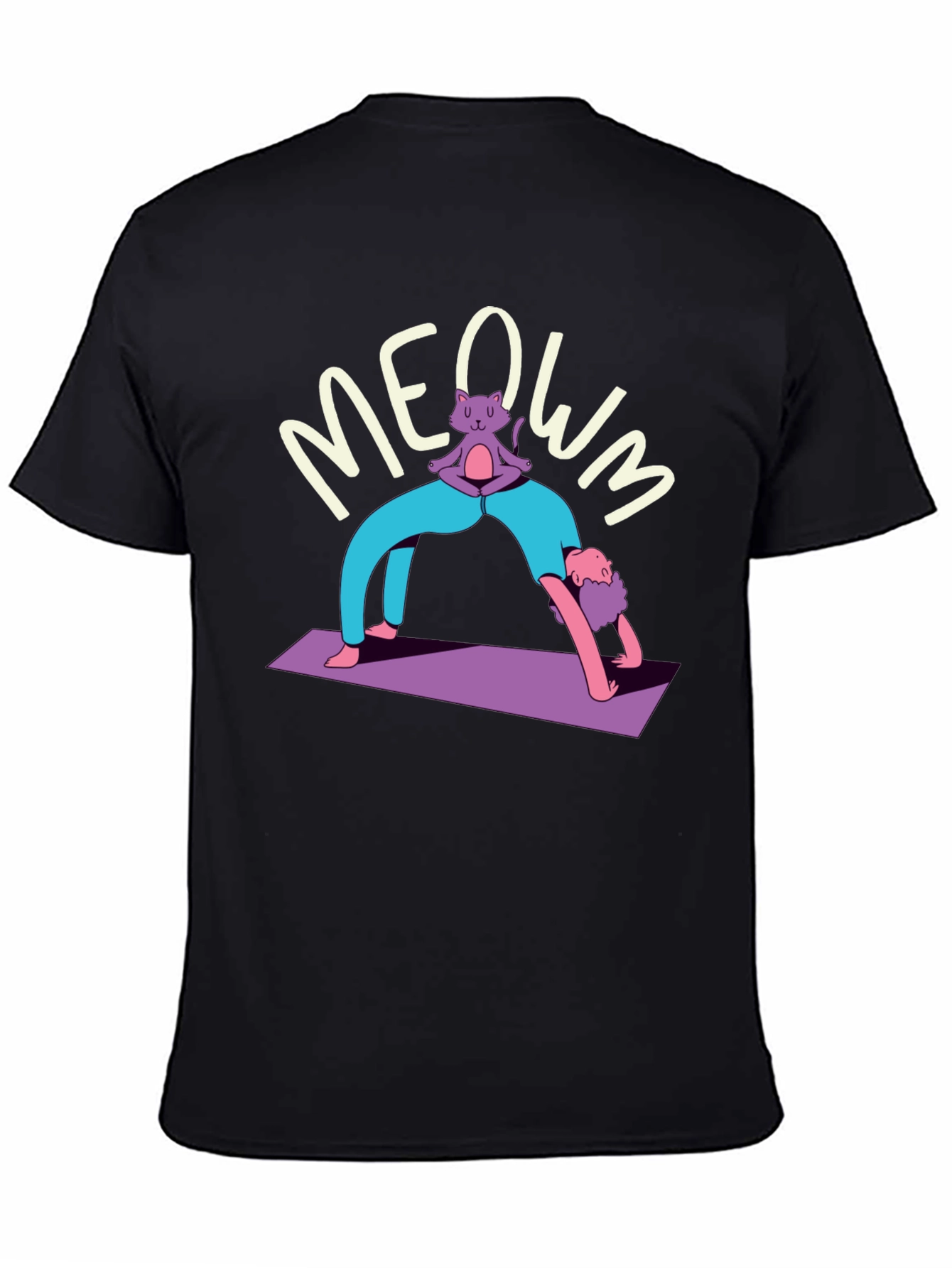 Yoga Cat MEOWM T-Shirt - Funny Workout Tee