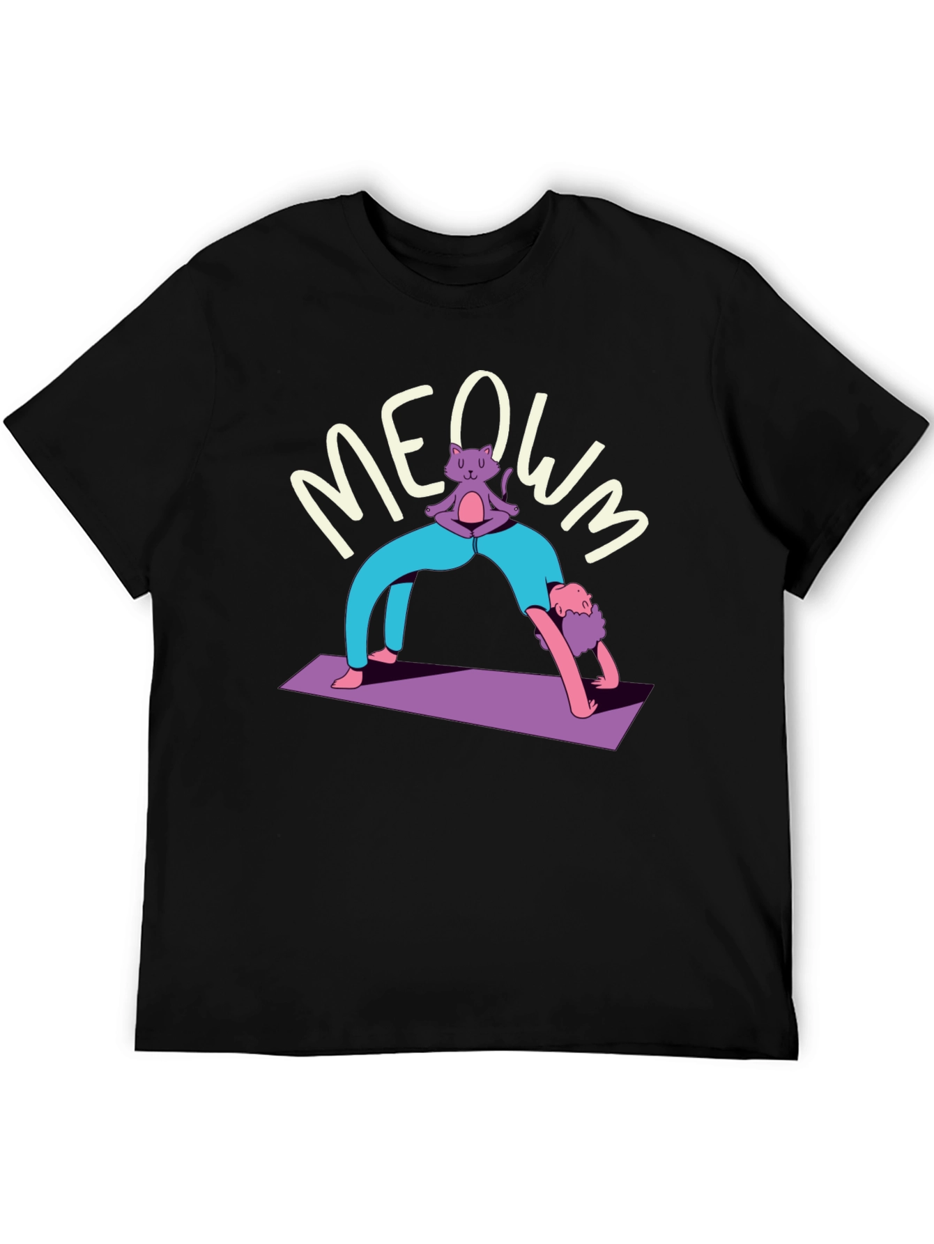 Yoga Cat MEOWM T-Shirt - Funny Workout Tee