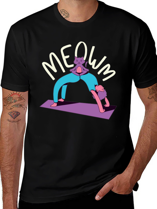 Yoga Cat MEOWM T-Shirt - Funny Workout Tee