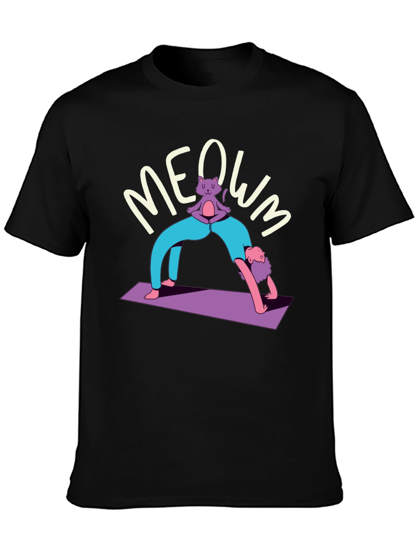 Yoga Cat MEOWM T-Shirt - Funny Workout Tee