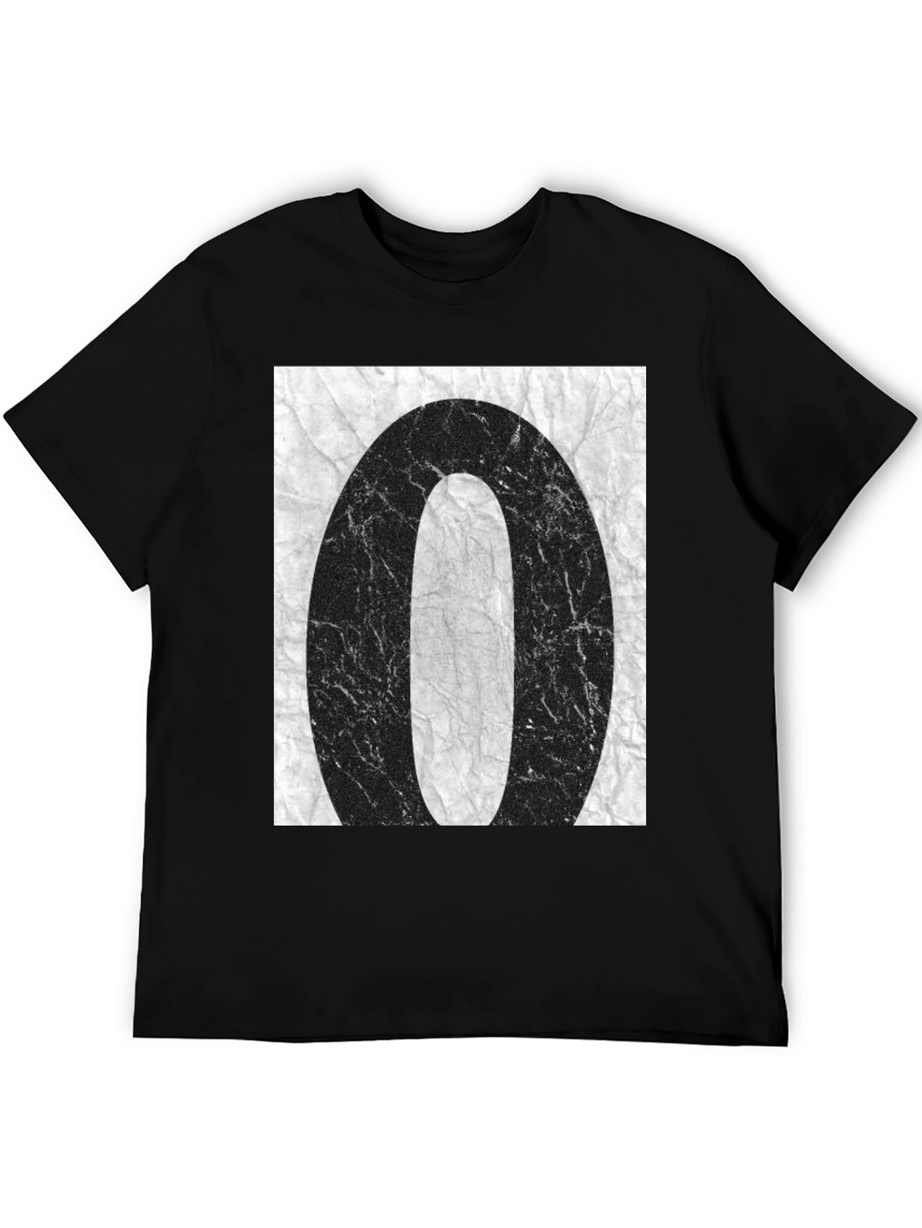 Abstract 0 Graphic Tee - Black Cotton Casual T-Shirt