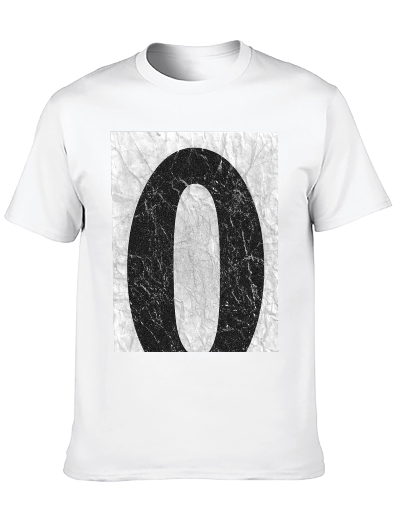 Abstract 0 Graphic Tee - Black Cotton Casual T-Shirt