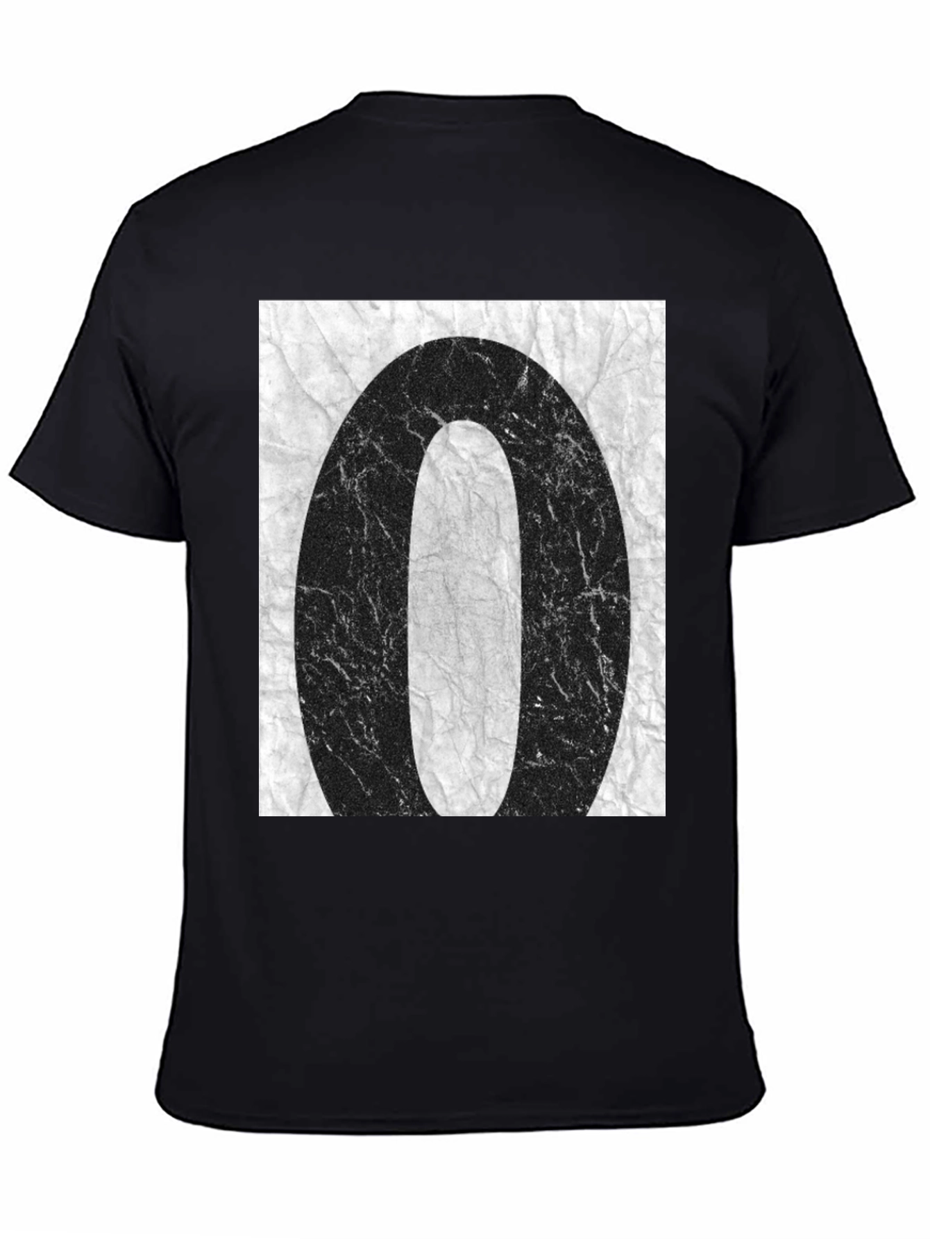 Abstract 0 Graphic Tee - Black Cotton Casual T-Shirt