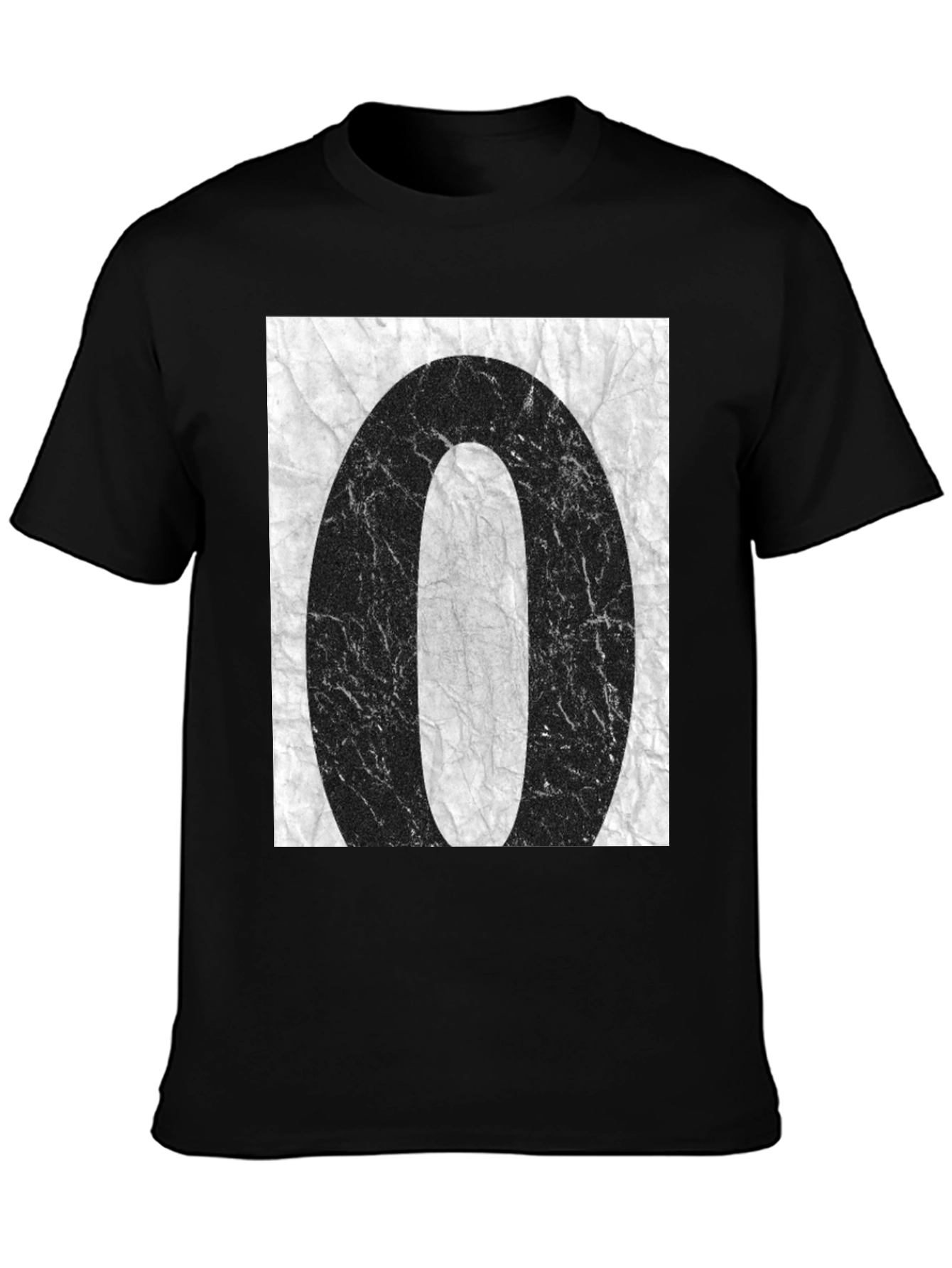 Abstract 0 Graphic Tee - Black Cotton Casual T-Shirt