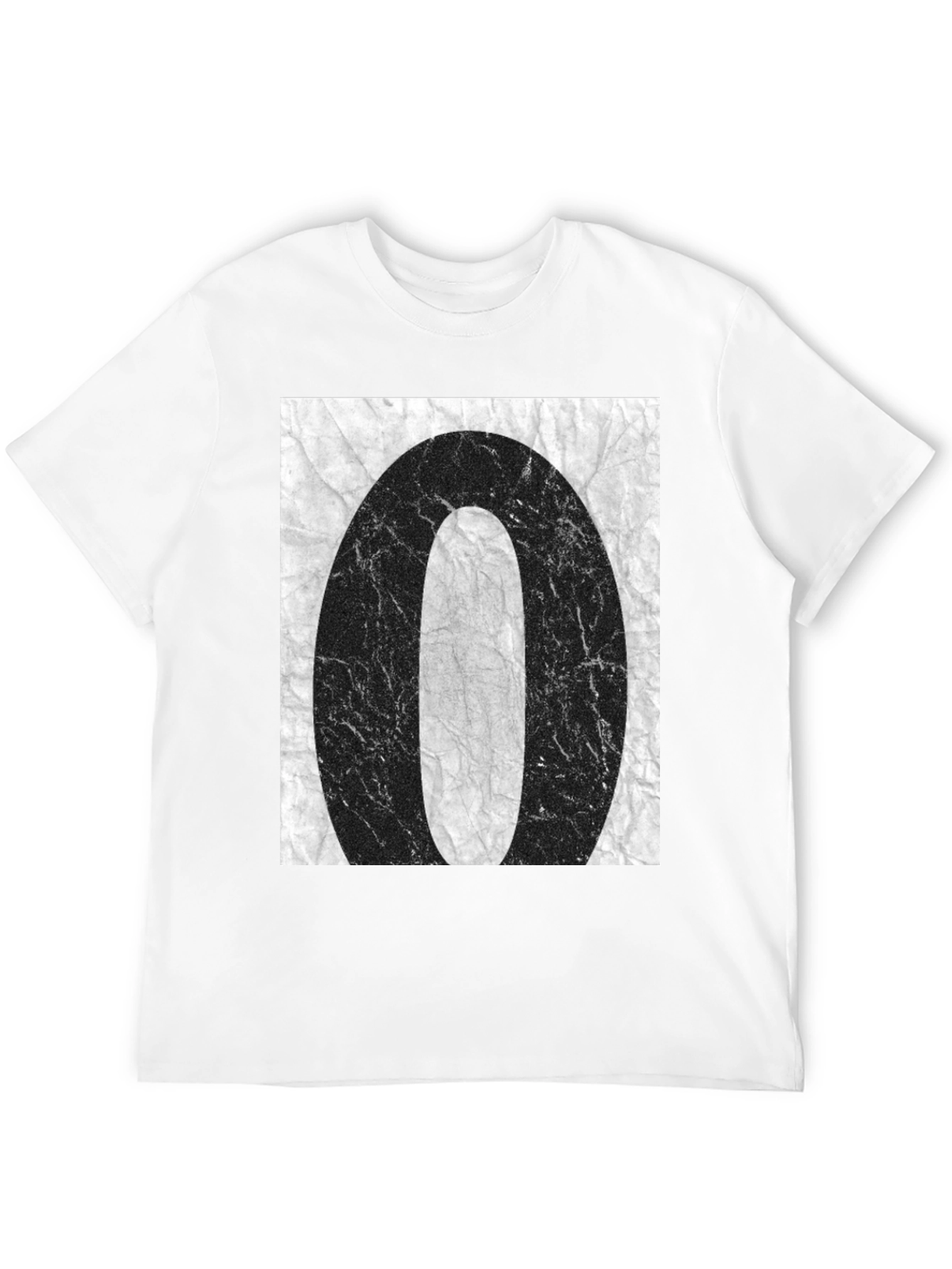Abstract 0 Graphic Tee - Black Cotton Casual T-Shirt