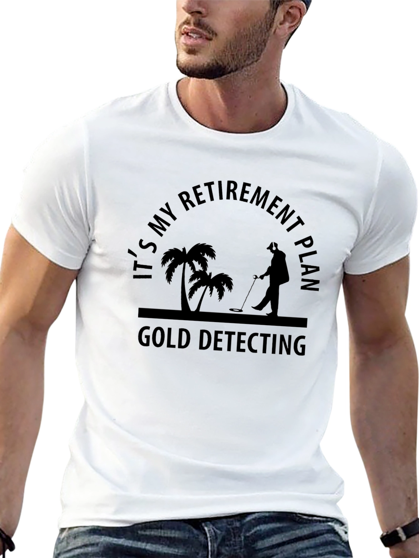 Retirement Gold Detecting Black T-Shirt