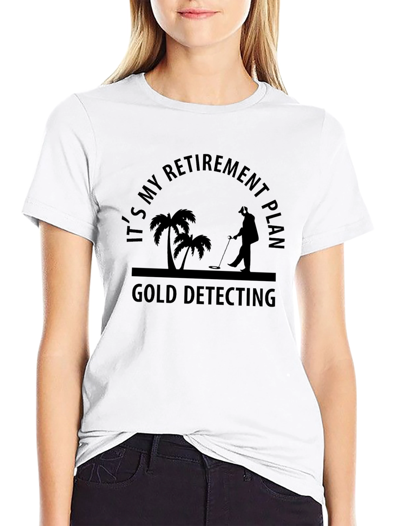 Retirement Gold Detecting Black T-Shirt