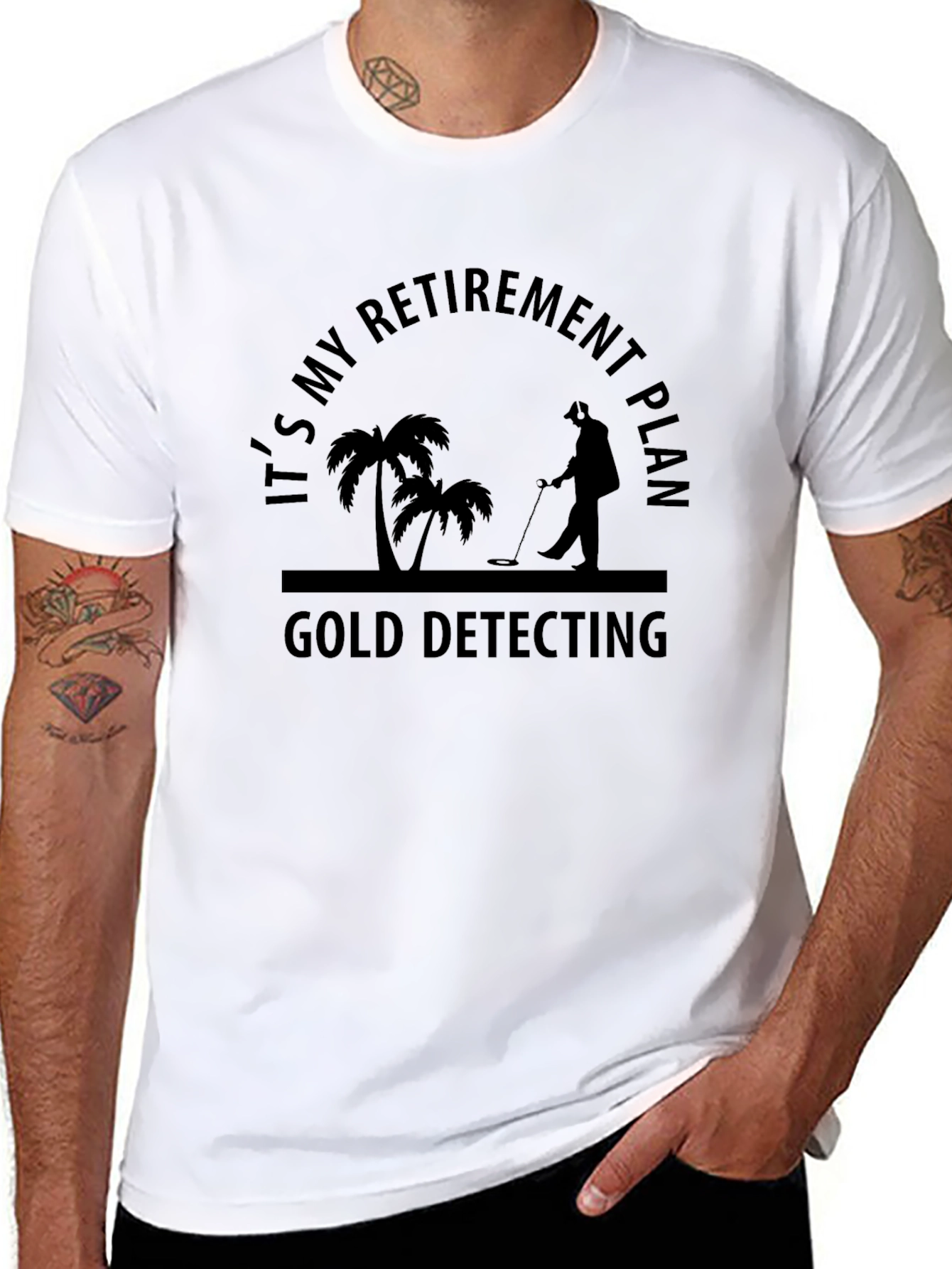 Retirement Gold Detecting Black T-Shirt