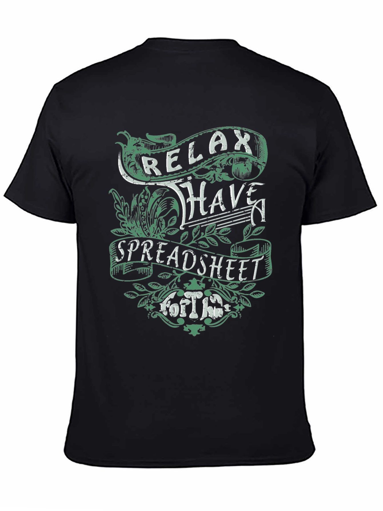 Relax Spreadsheet Graphic T-Shirt Black