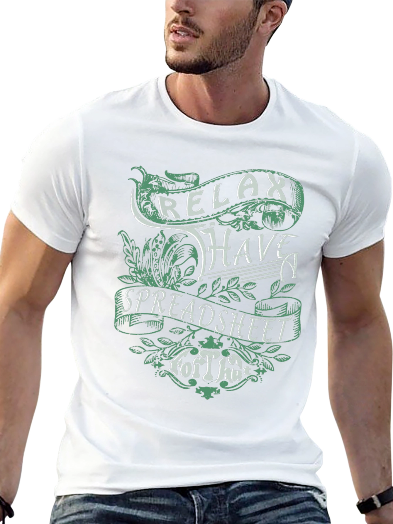 Relax Spreadsheet Graphic T-Shirt Black