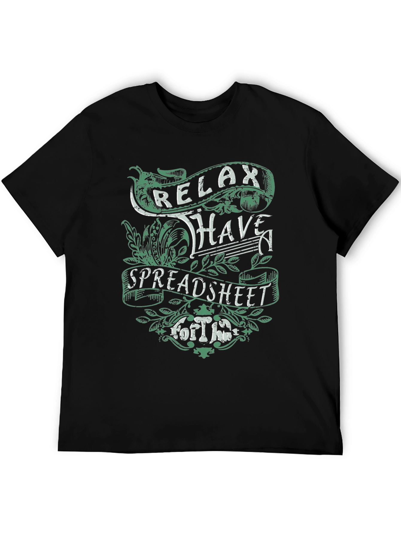 Relax Spreadsheet Graphic T-Shirt Black