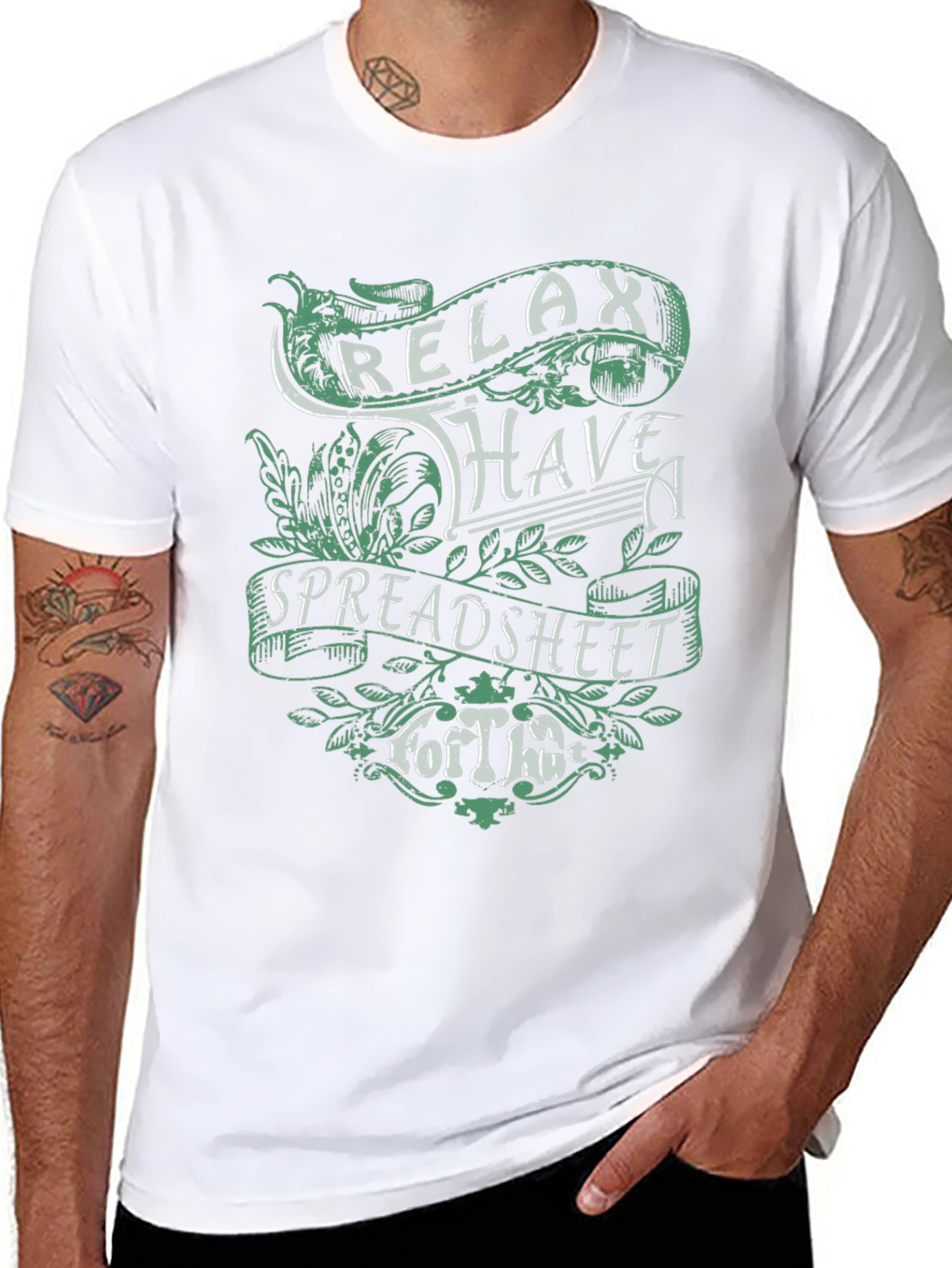 Relax Spreadsheet Graphic T-Shirt Black