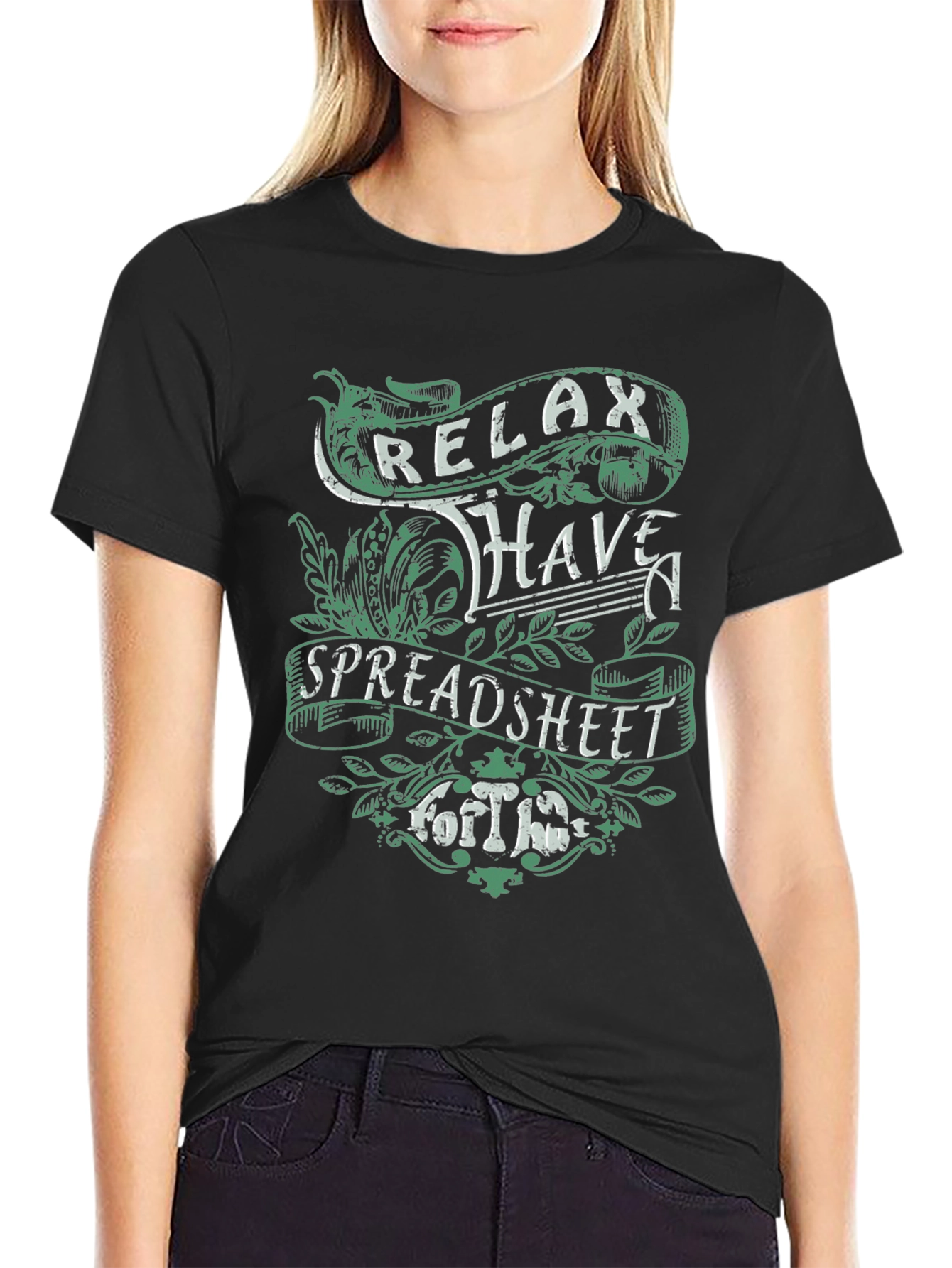 Relax Spreadsheet Graphic T-Shirt Black
