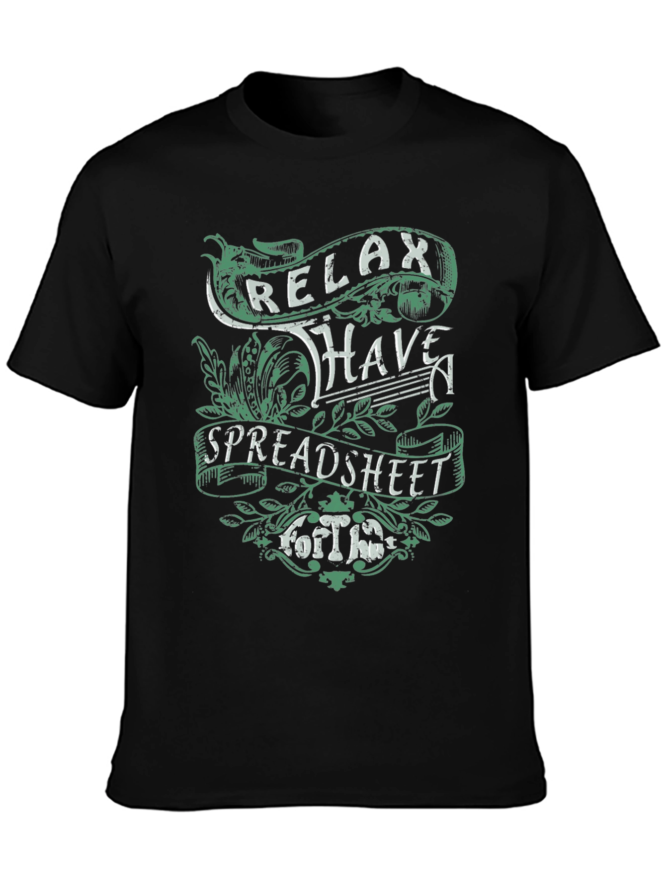 Relax Spreadsheet Graphic T-Shirt Black