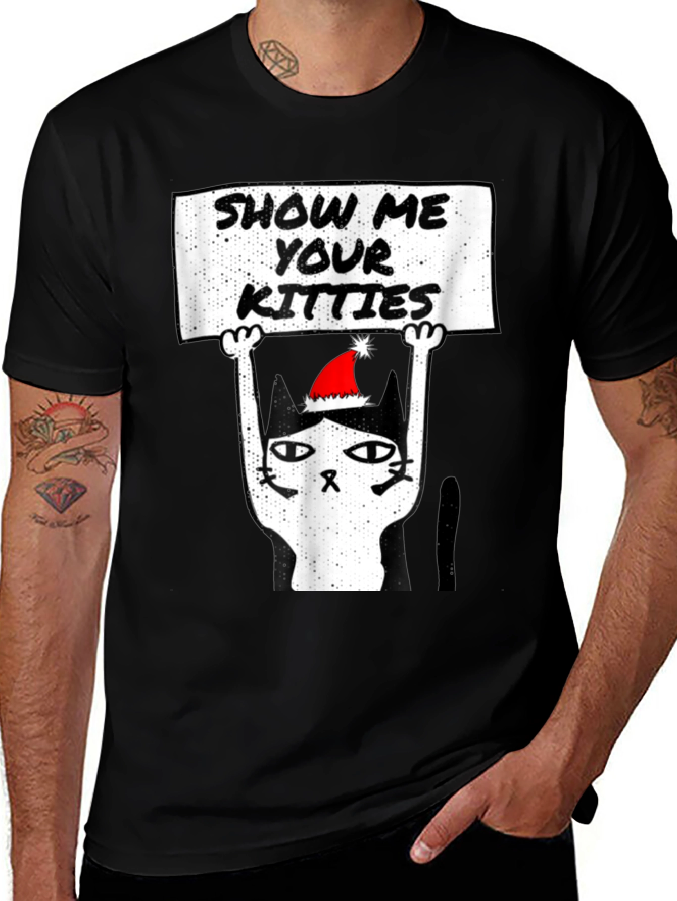 Show Me Your Kitties Christmas T-Shirt