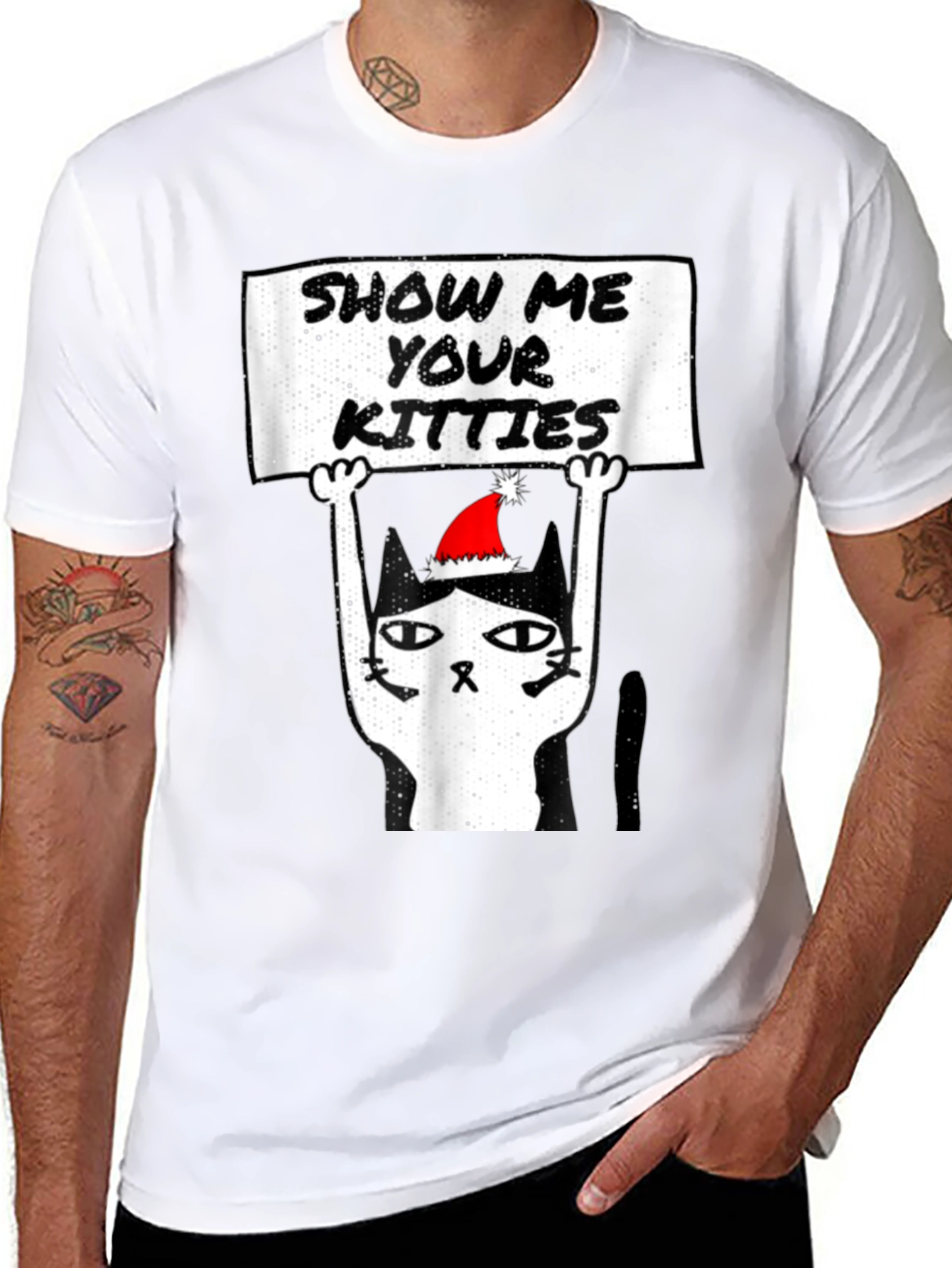 Show Me Your Kitties Christmas T-Shirt