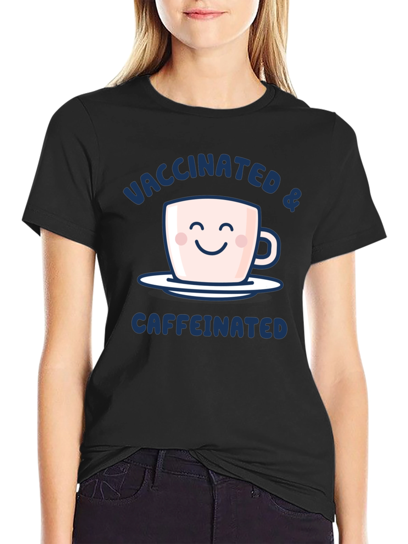Vaccinated & Caffeinated Graphic Tee - Black