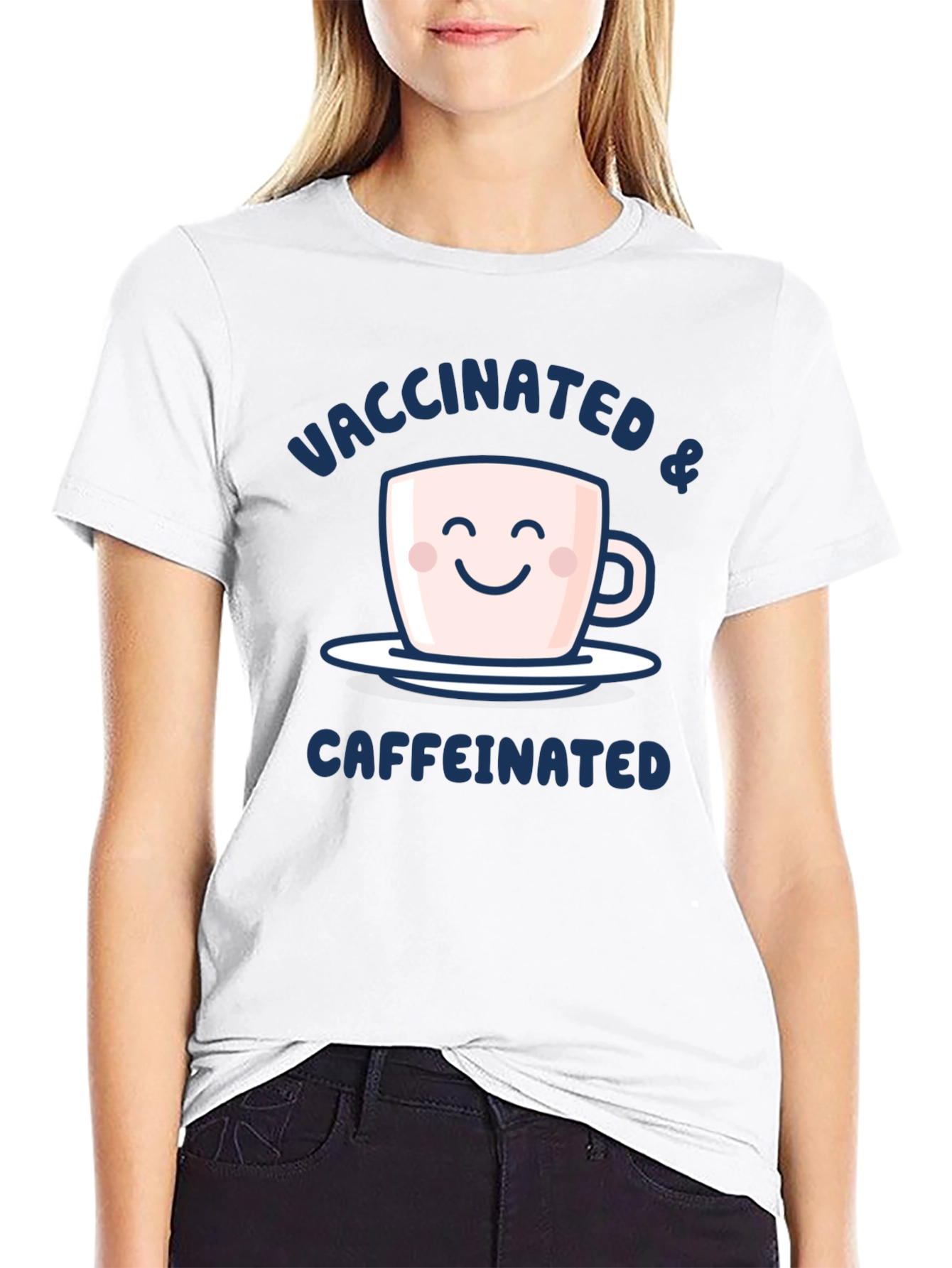 Vaccinated & Caffeinated Graphic Tee - Black