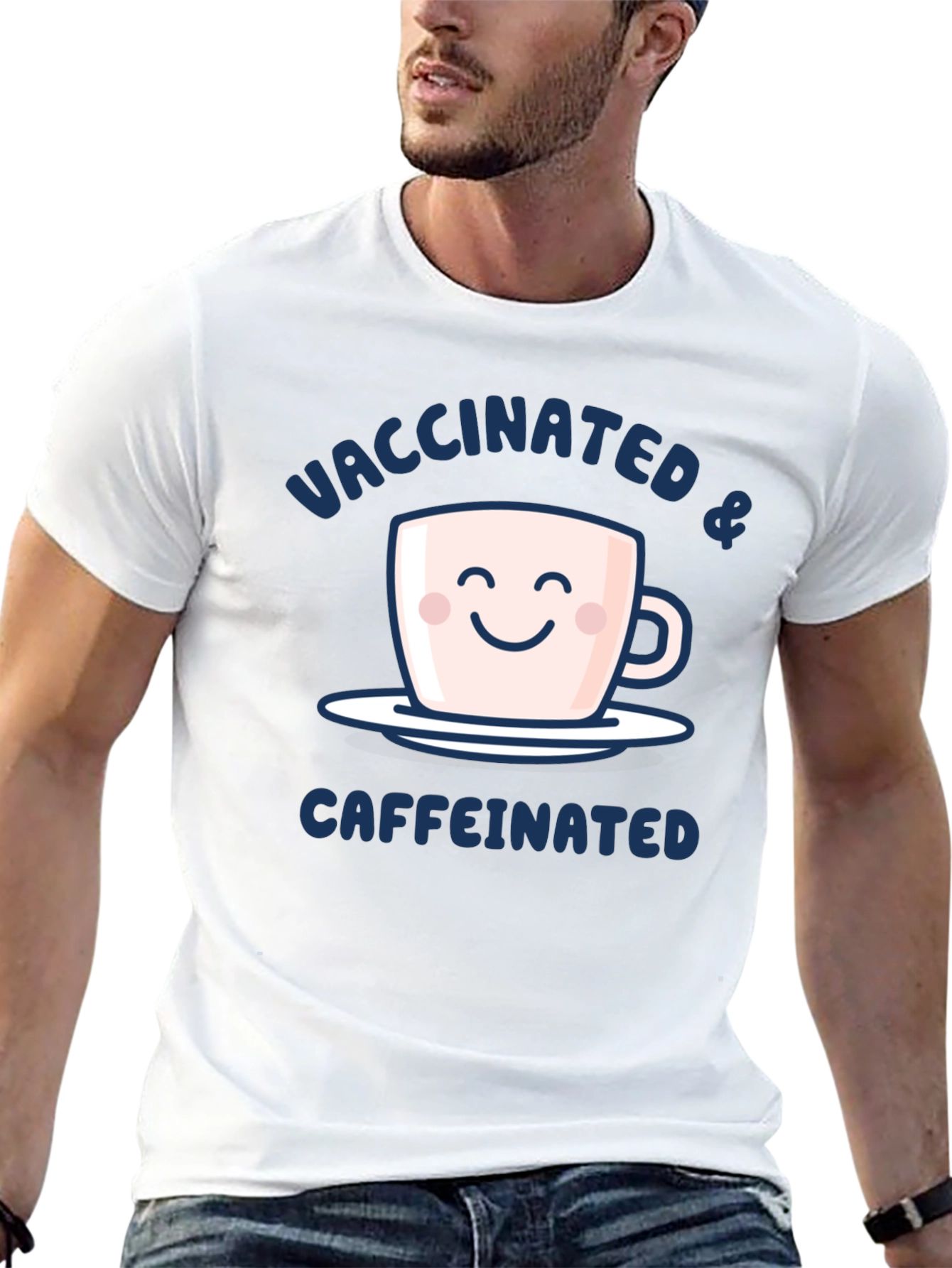 Vaccinated & Caffeinated Graphic Tee - Black