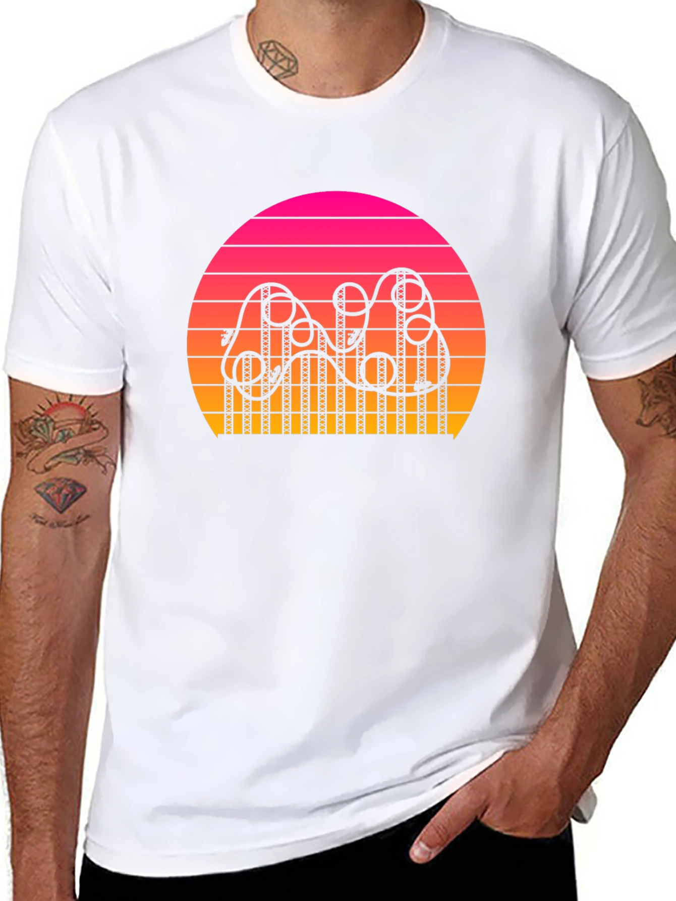 Retro Sunset Rollercoaster T-Shirt