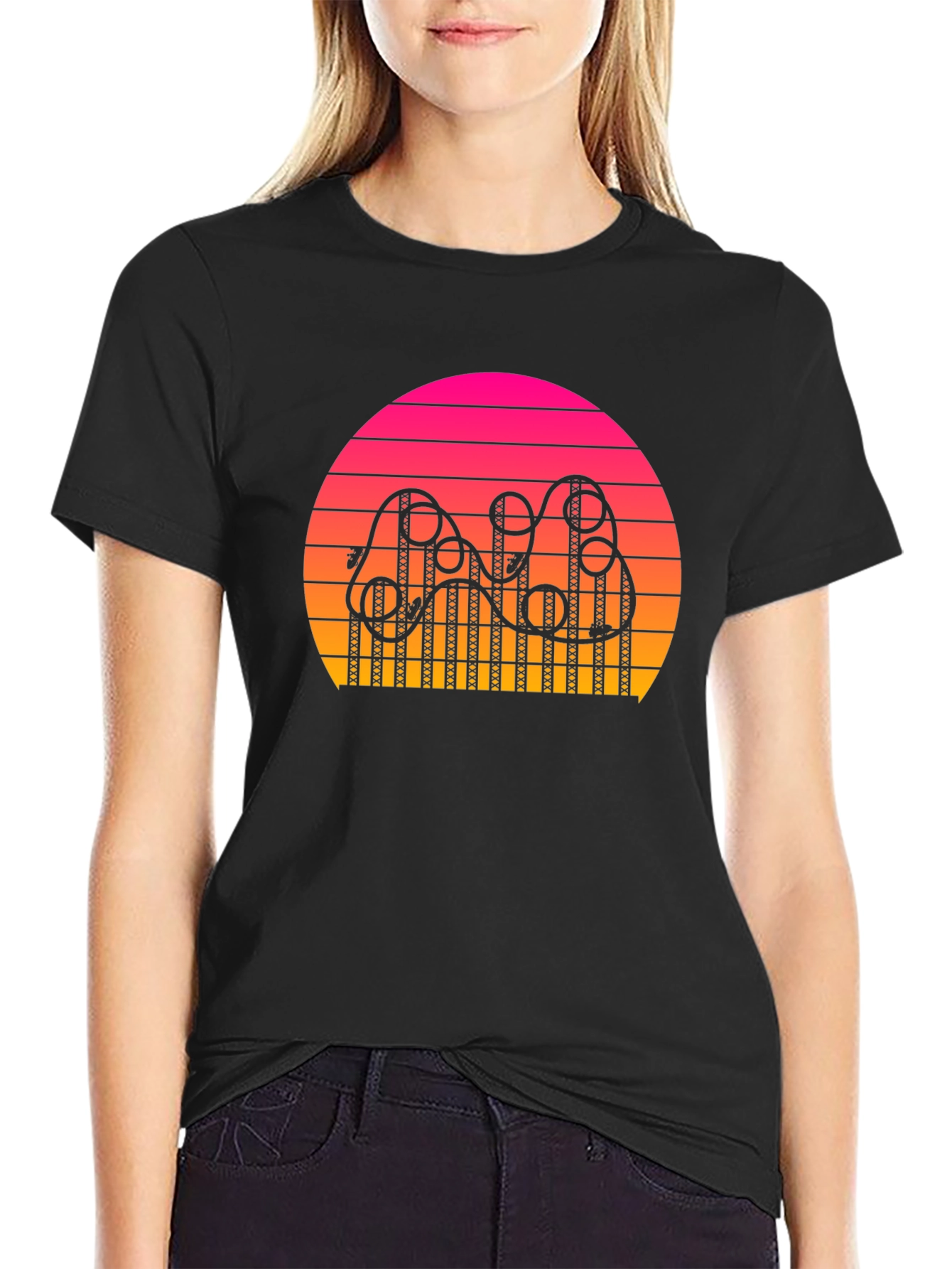 Retro Sunset Rollercoaster T-Shirt