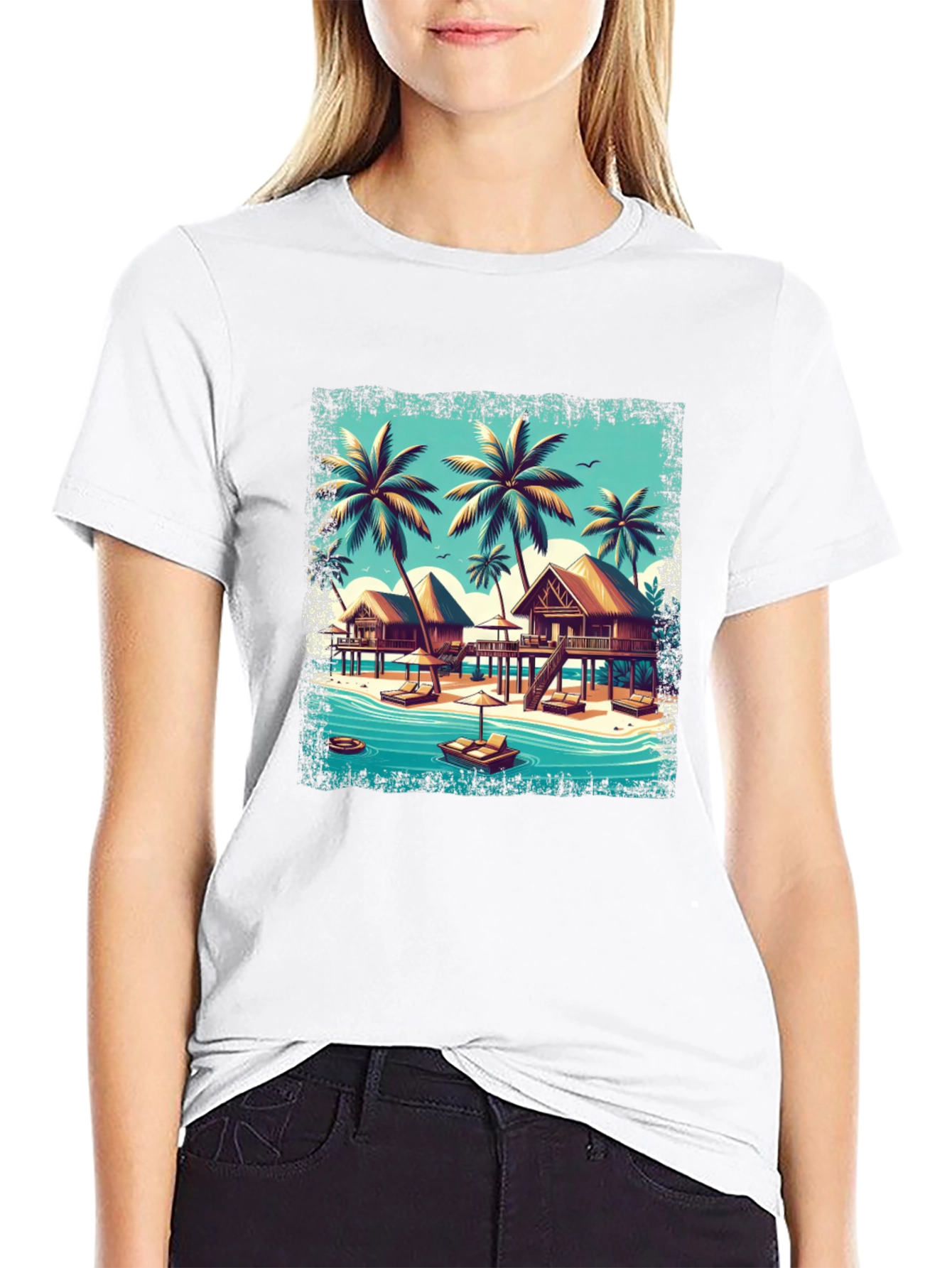 Island Paradise Black T-Shirt