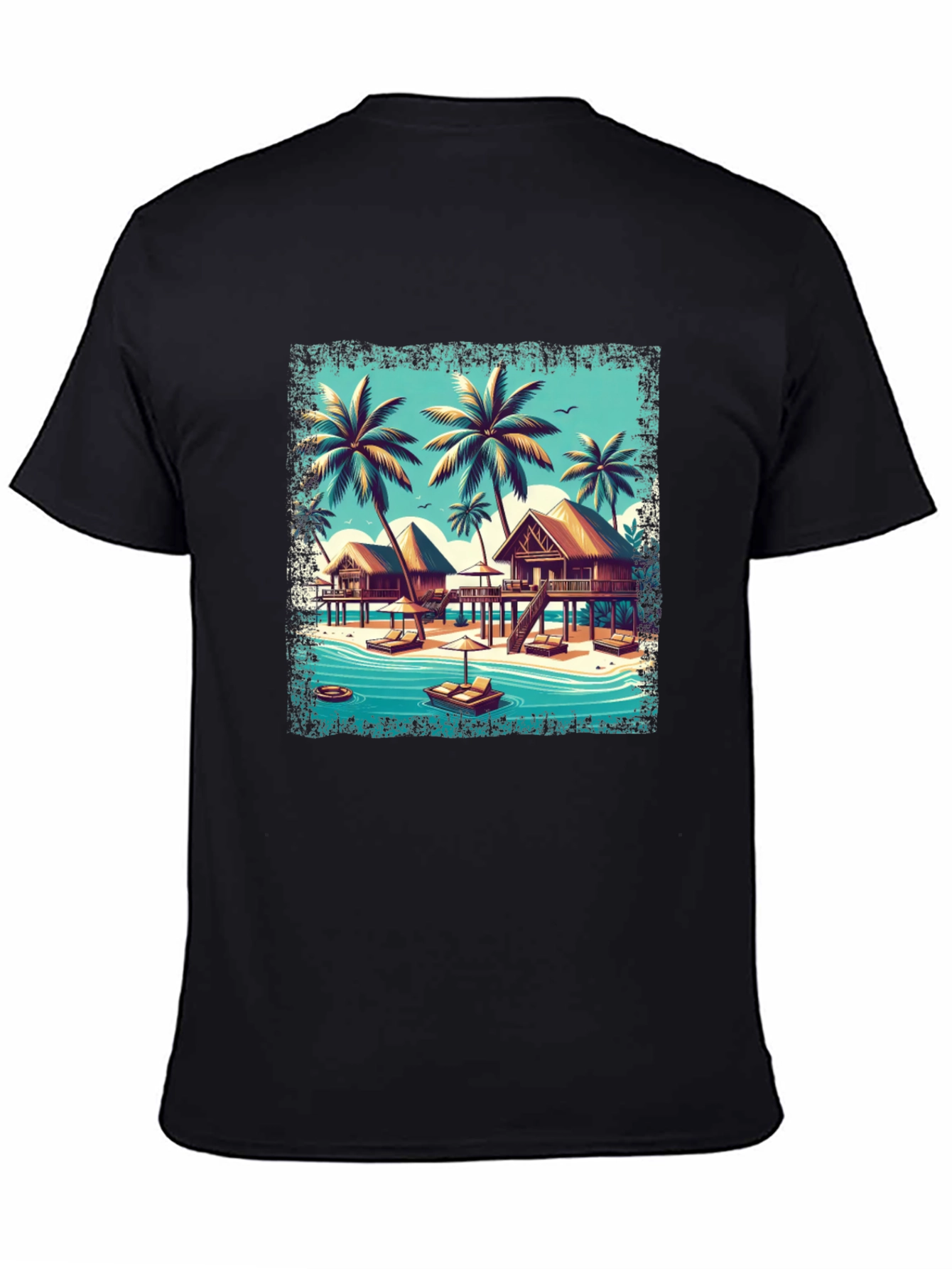 Island Paradise Black T-Shirt