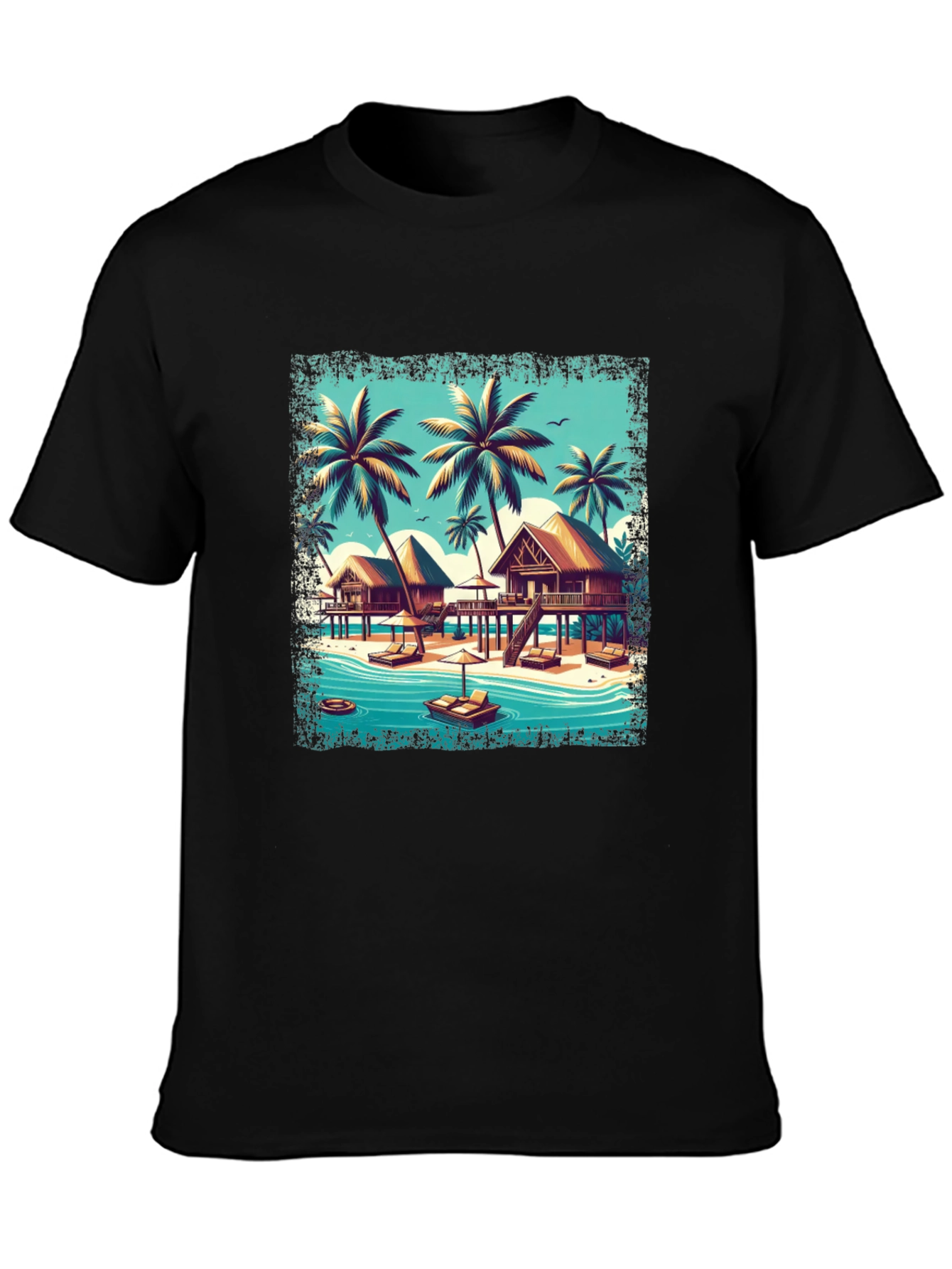Island Paradise Black T-Shirt