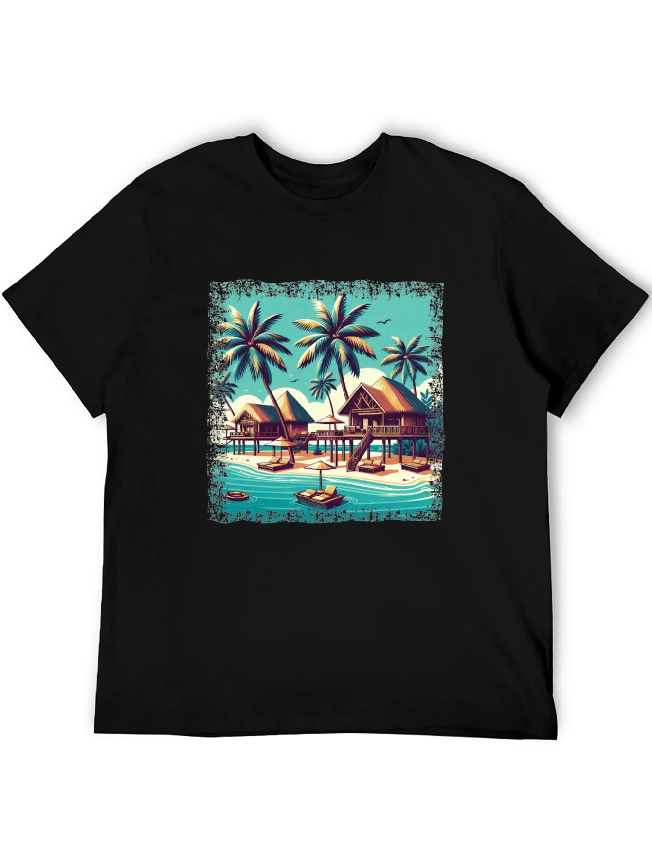 Island Paradise Black T-Shirt
