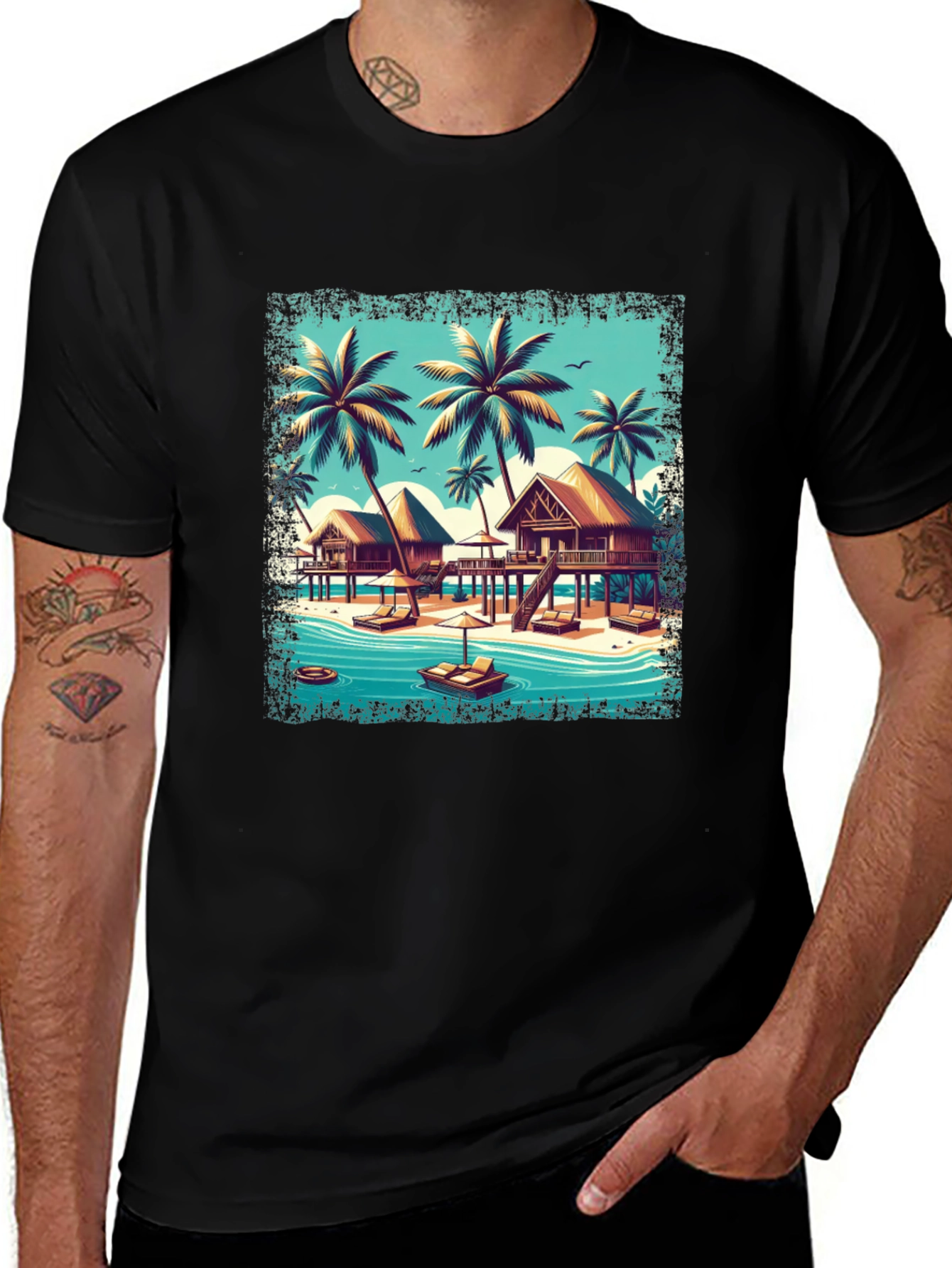 Island Paradise Black T-Shirt