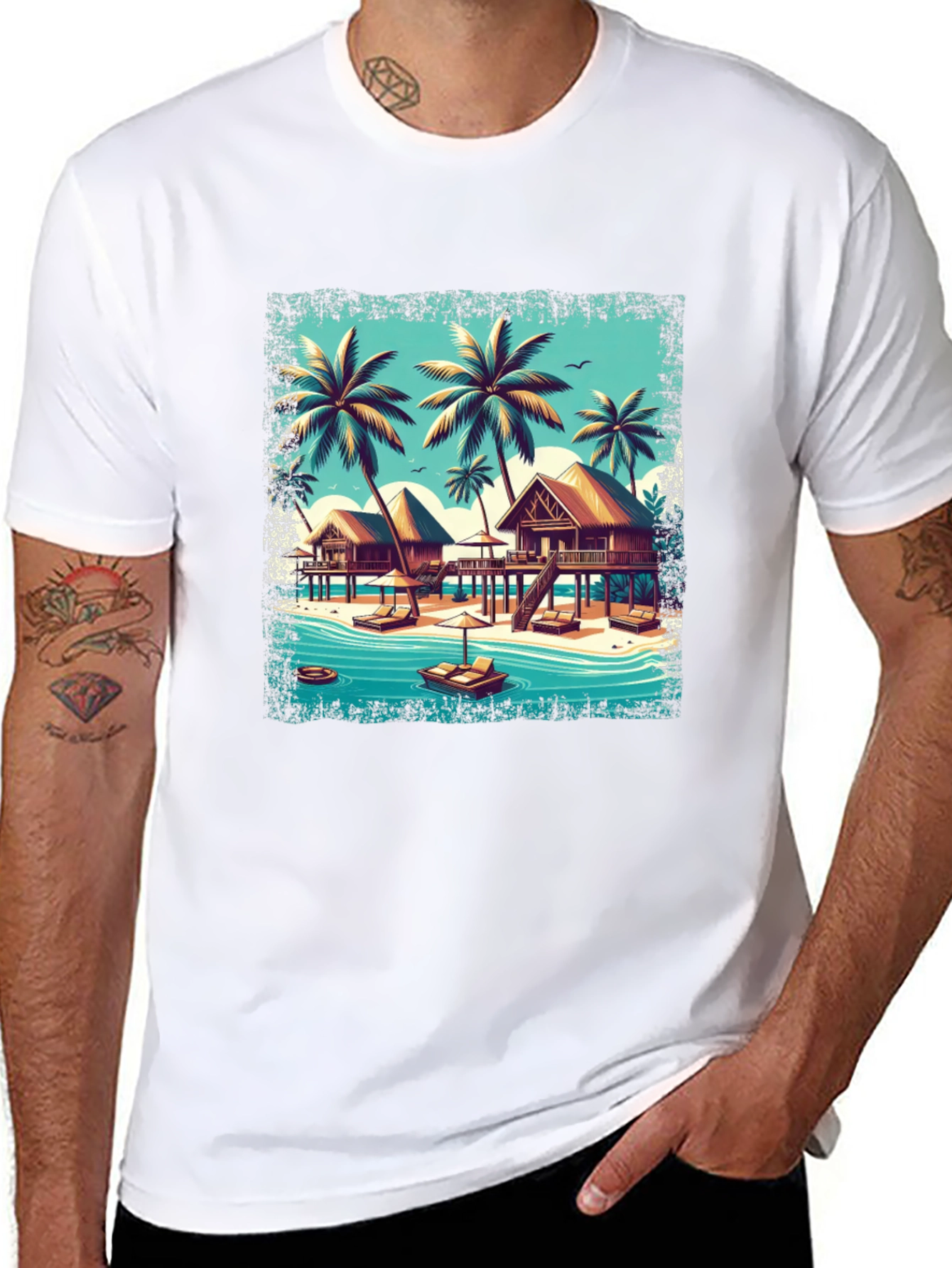 Island Paradise Black T-Shirt