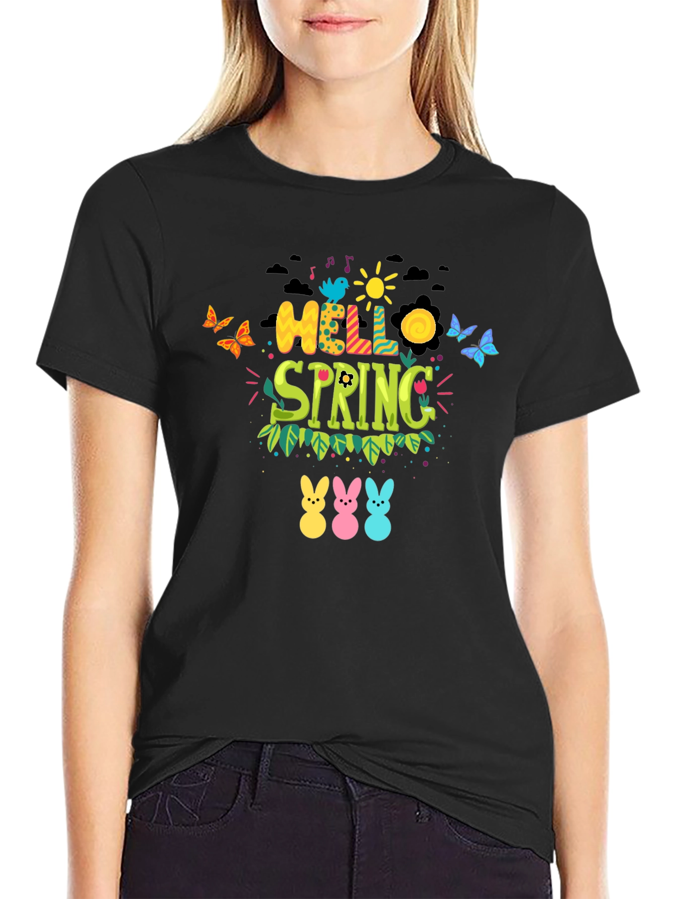 Hello Spring Graphic Tee - Easter Peeps